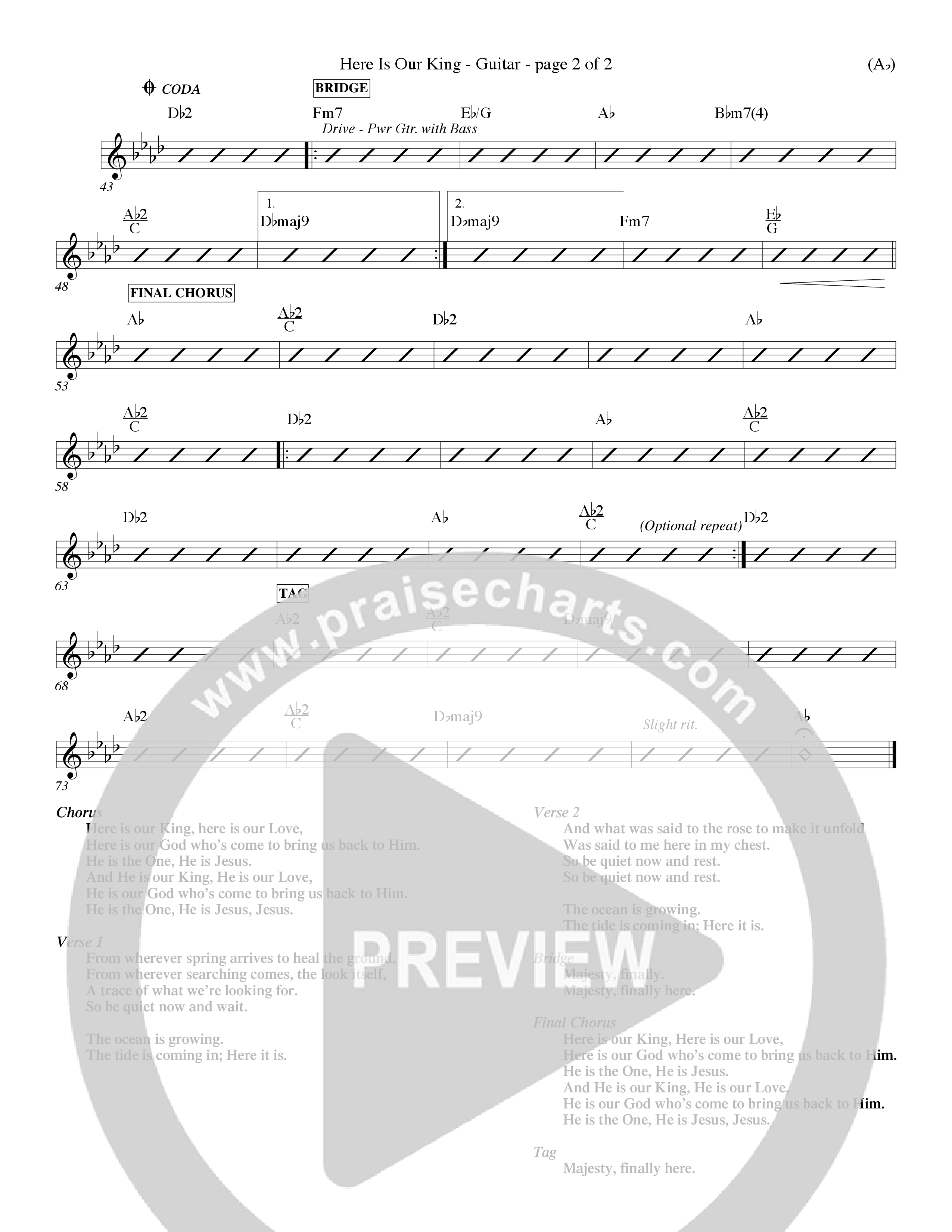 Here Is Our King (Choral Anthem SATB) Acoustic Guitar (Word Music Choral / Orch. Dave Williamson)