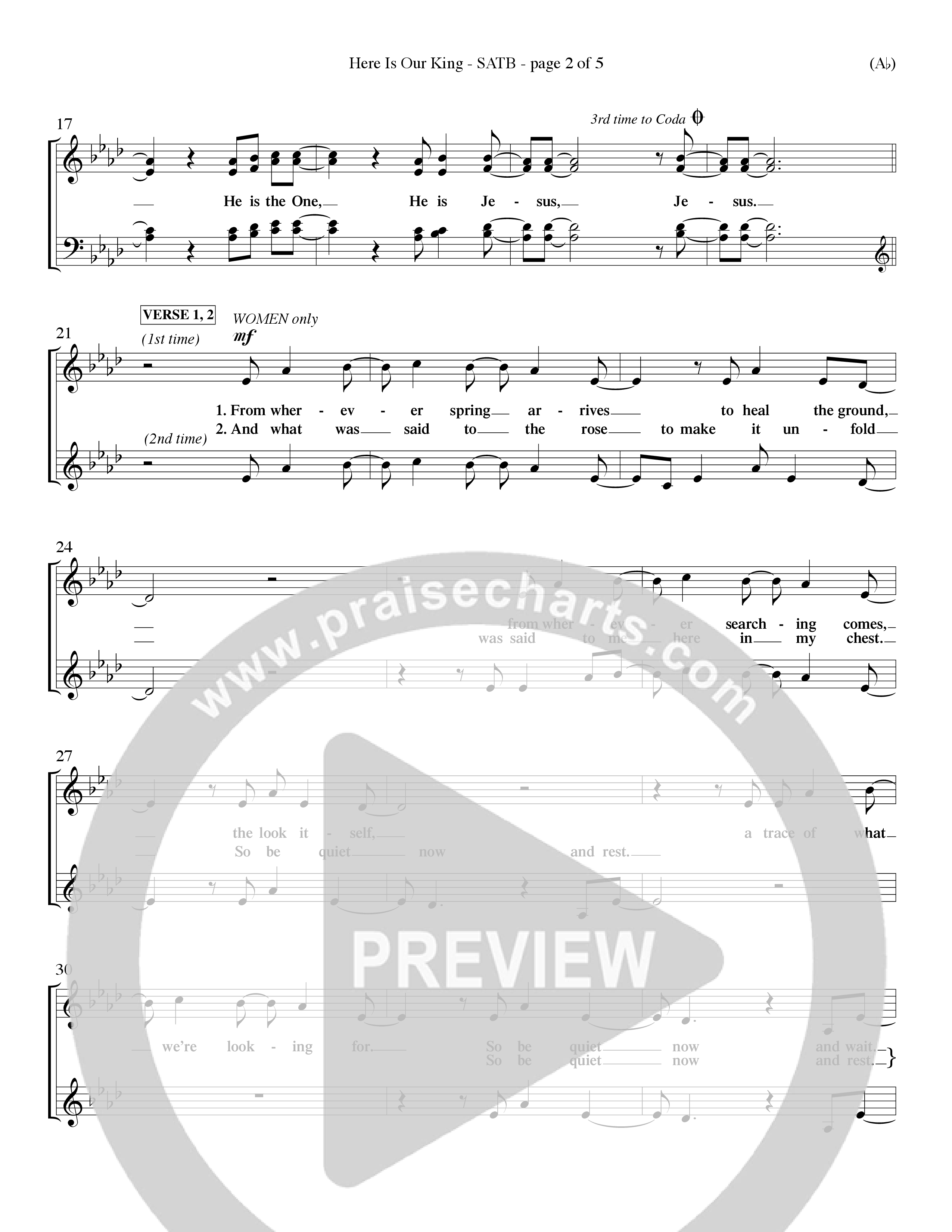 Here Is Our King (Choral Anthem SATB) Choir Sheet (SATB) (Word Music Choral / Orch. Dave Williamson)