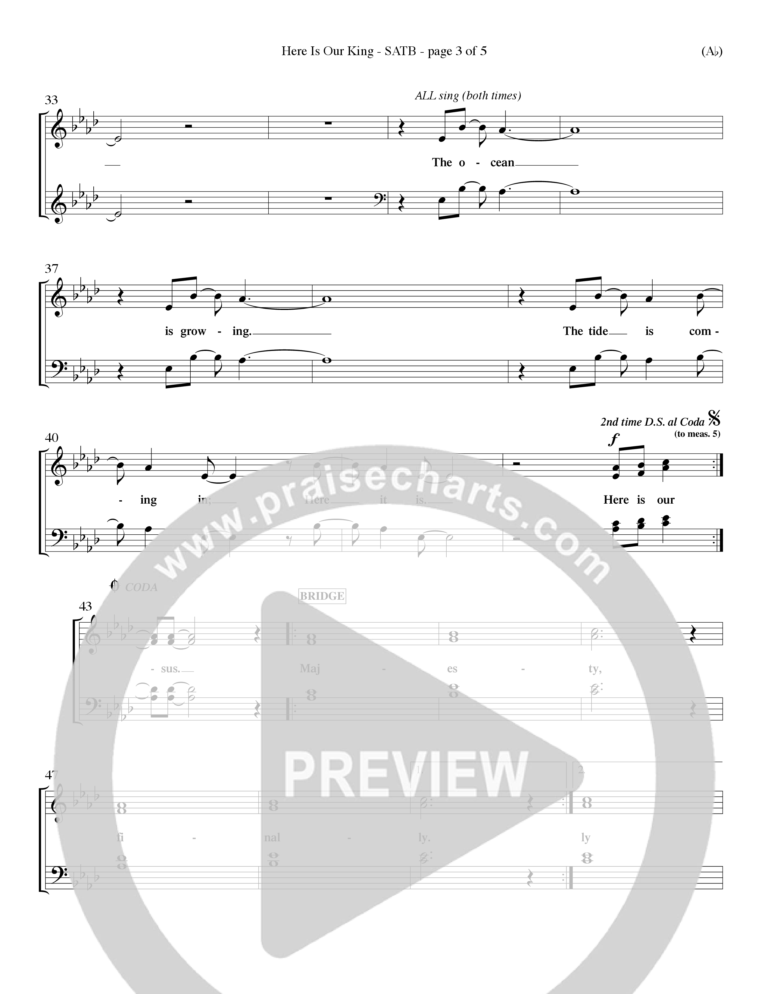 Here Is Our King (Choral Anthem SATB) Choir Sheet (SATB) (Word Music Choral / Orch. Dave Williamson)