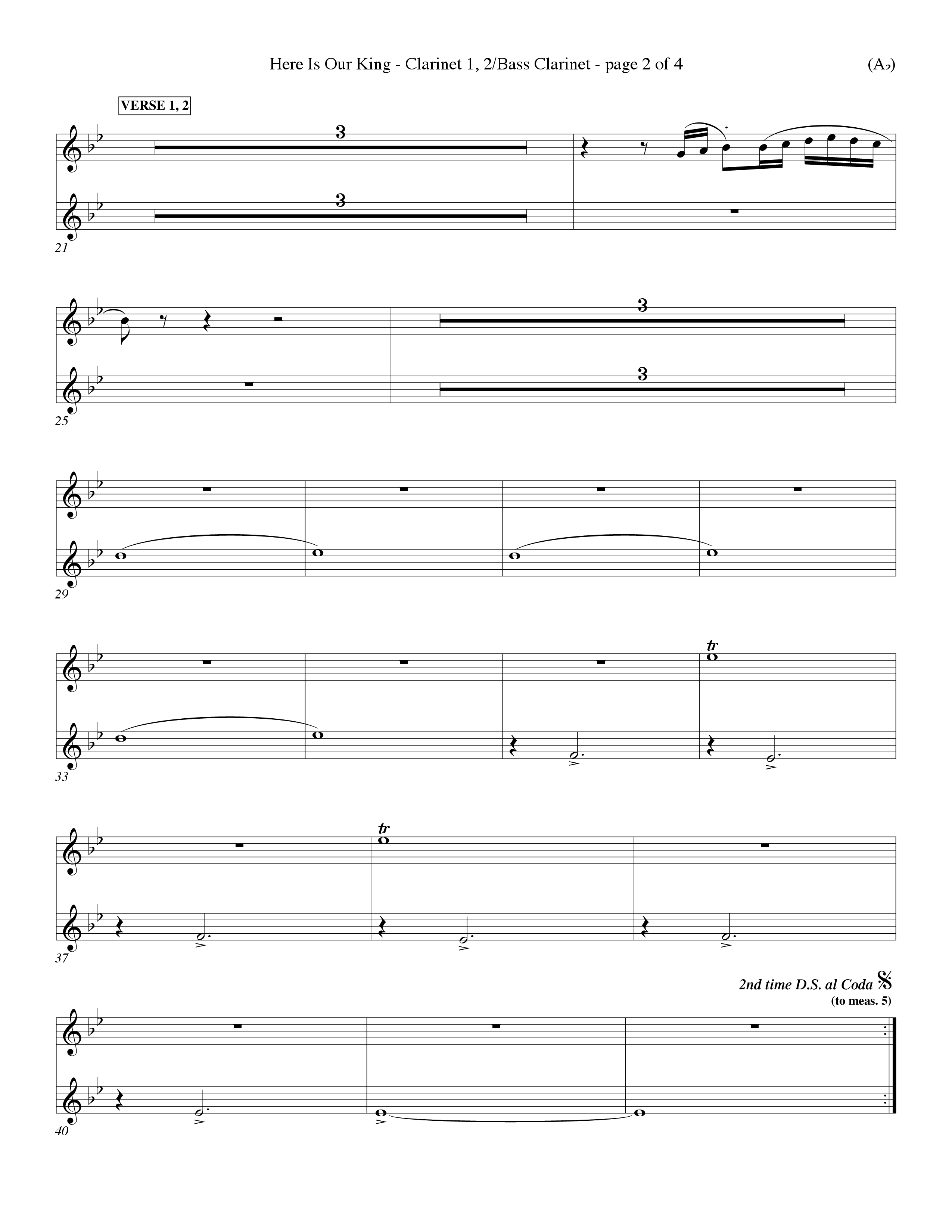 Here Is Our King (Choral Anthem SATB) Clarinet 1/2, Bass Clarinet (Word Music Choral / Orch. Dave Williamson)