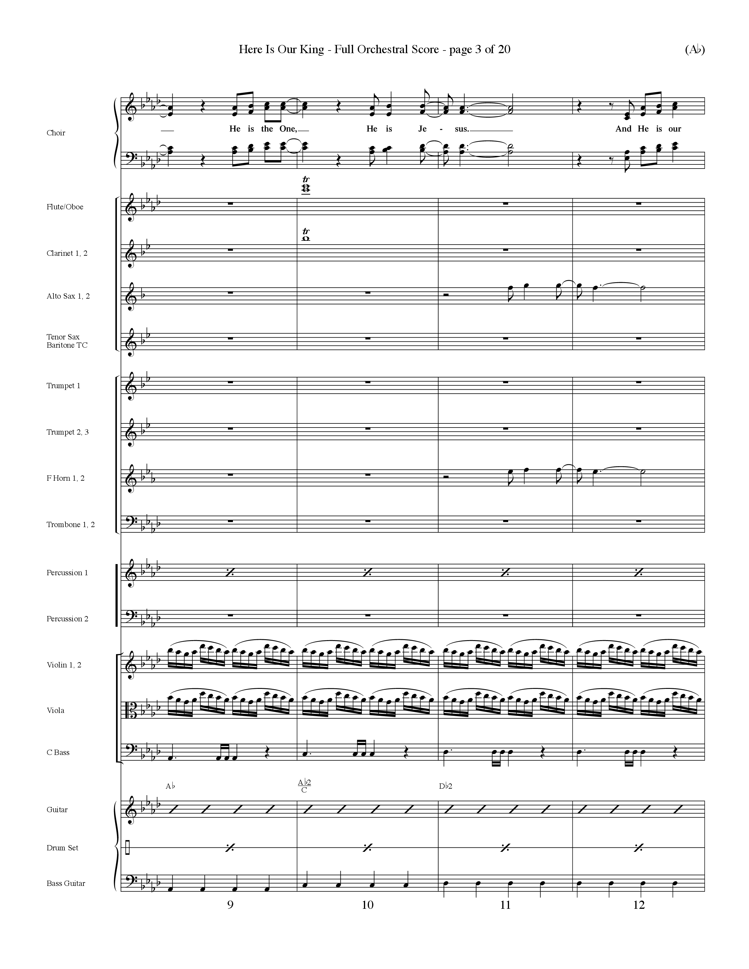 Here Is Our King (Choral Anthem SATB) Orchestration (Word Music Choral / Orch. Dave Williamson)