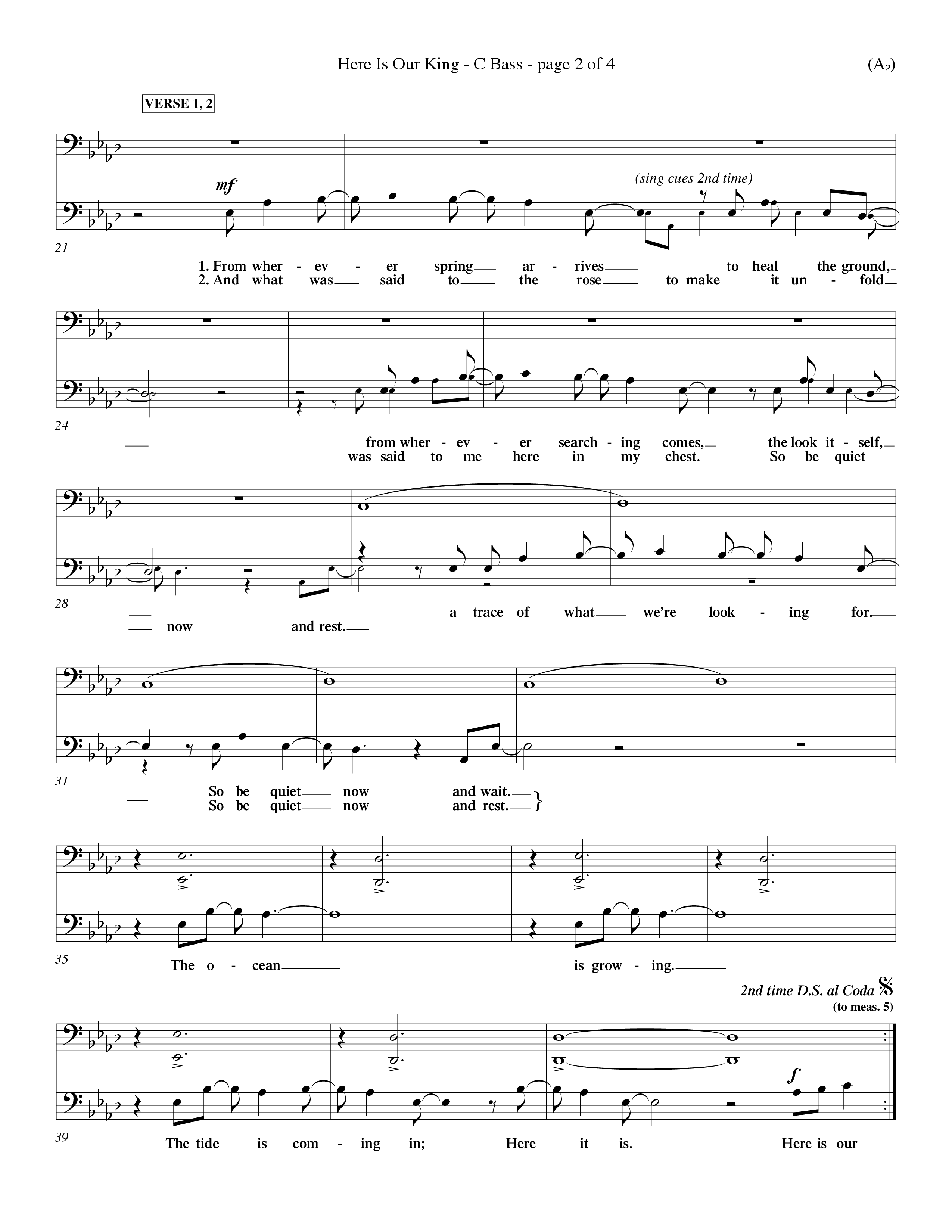 Here Is Our King (Choral Anthem SATB) Contrabass (Word Music Choral / Orch. Dave Williamson)