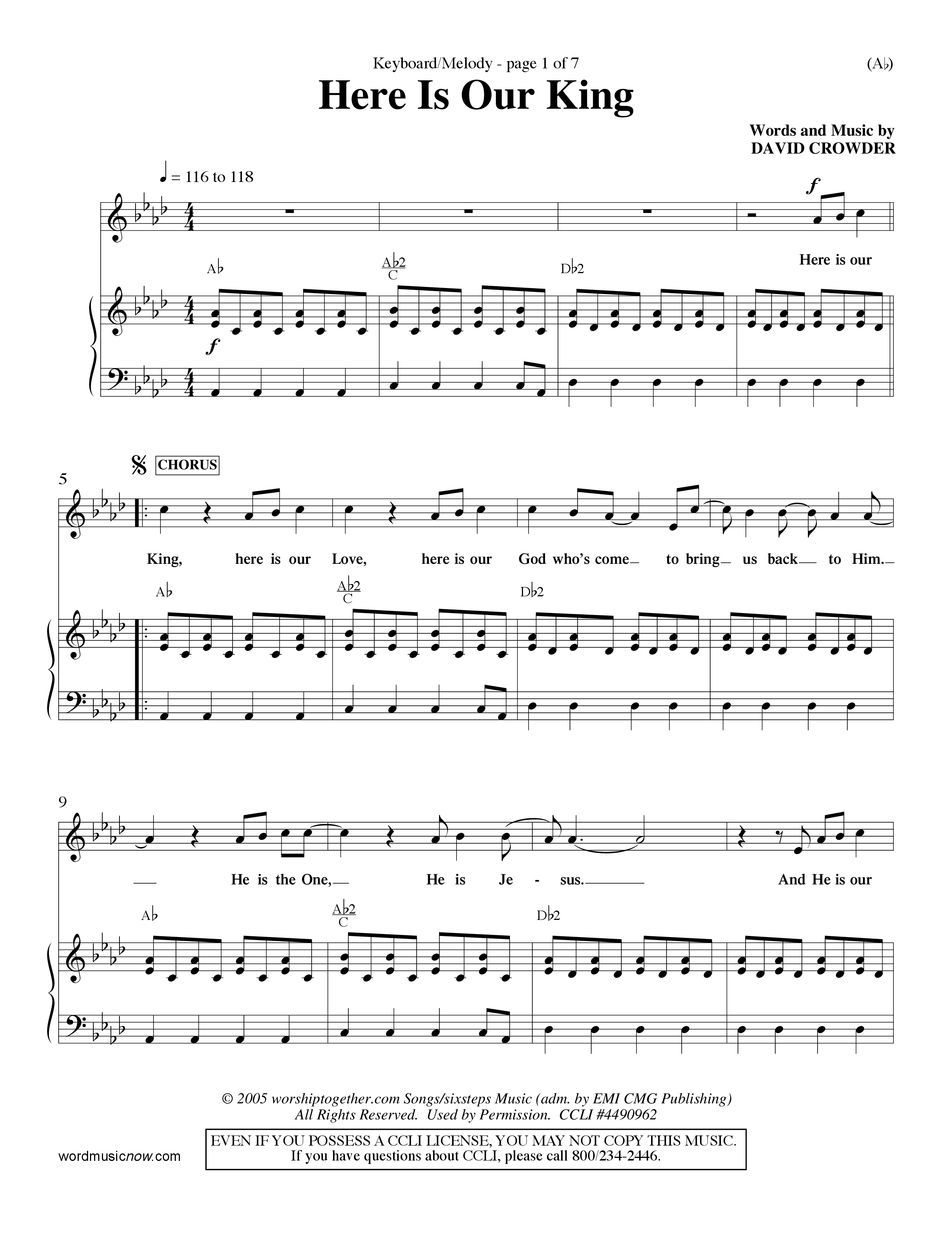 Here Is Our King (Choral Anthem SATB) Keyboard/Vocal (SATB) (Word Music Choral / Orch. Dave Williamson)