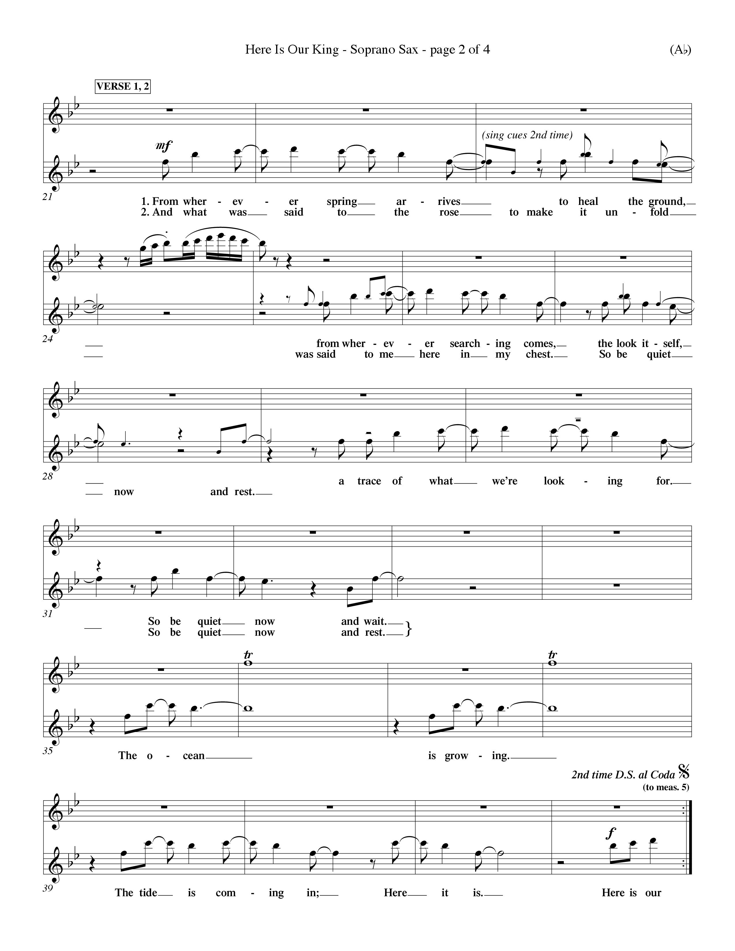 Here Is Our King (Choral Anthem SATB) Saxophone (Word Music Choral / Orch. Dave Williamson)