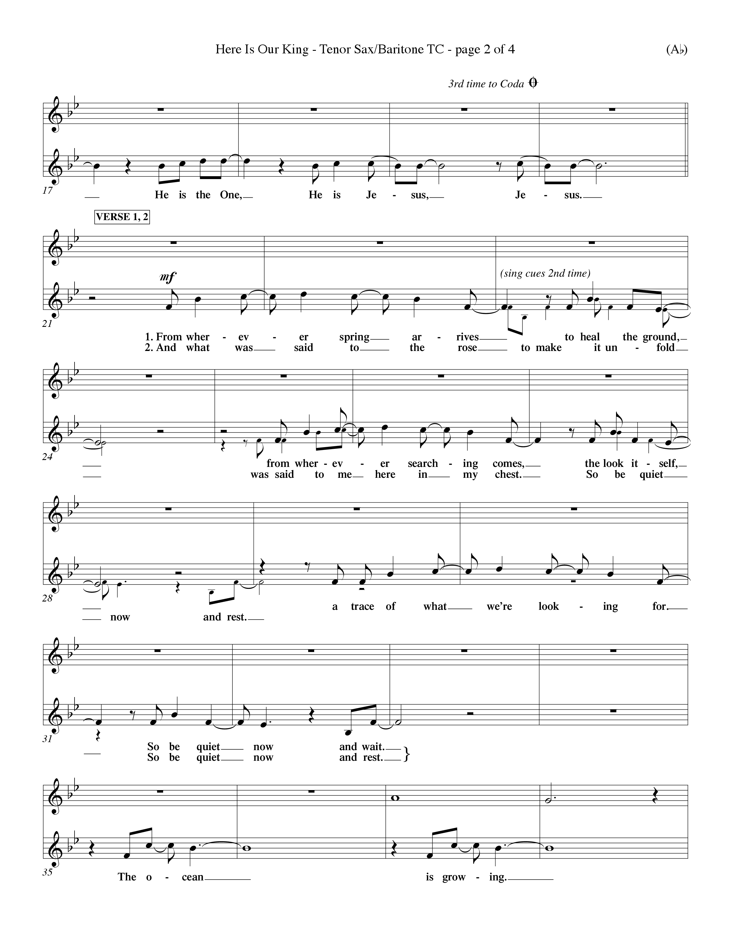 Here Is Our King (Choral Anthem SATB) Tenor Sax/Baritone T.C. (Word Music Choral / Orch. Dave Williamson)