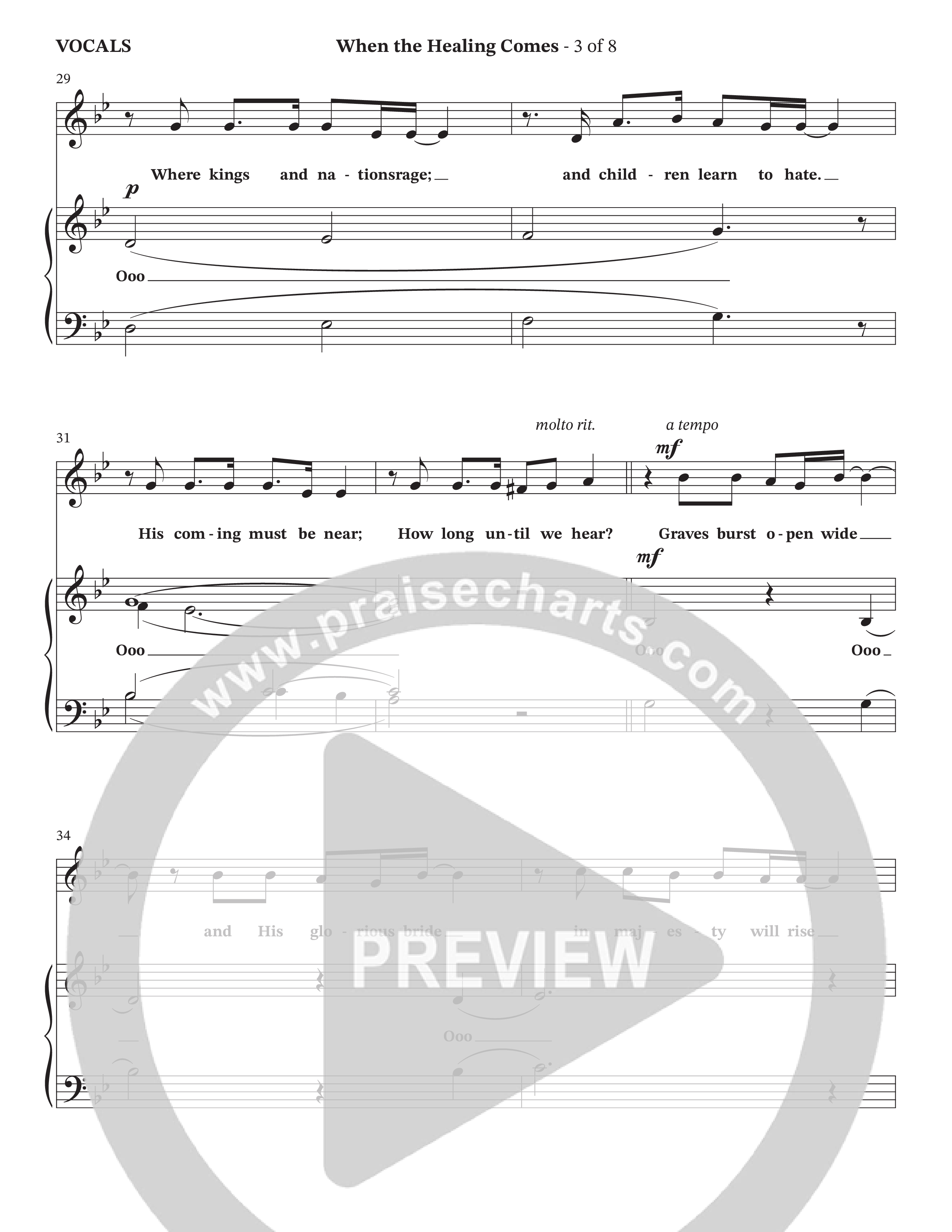 When The Healing Comes (Choral Anthem SATB) Choir Sheet (SATB) (TaRanda Greene / Arr. Jason Webb / Orch. Wayne Haun)