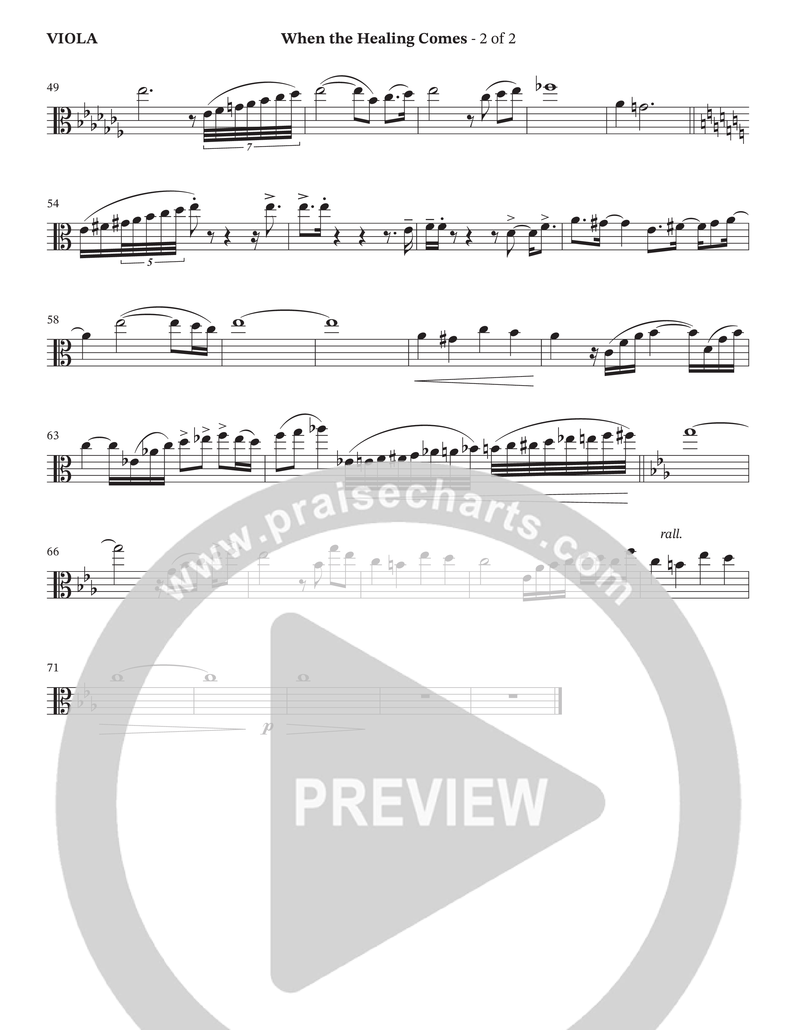 When The Healing Comes (Choral Anthem SATB) Viola (TaRanda Greene / Arr. Jason Webb / Orch. Wayne Haun)