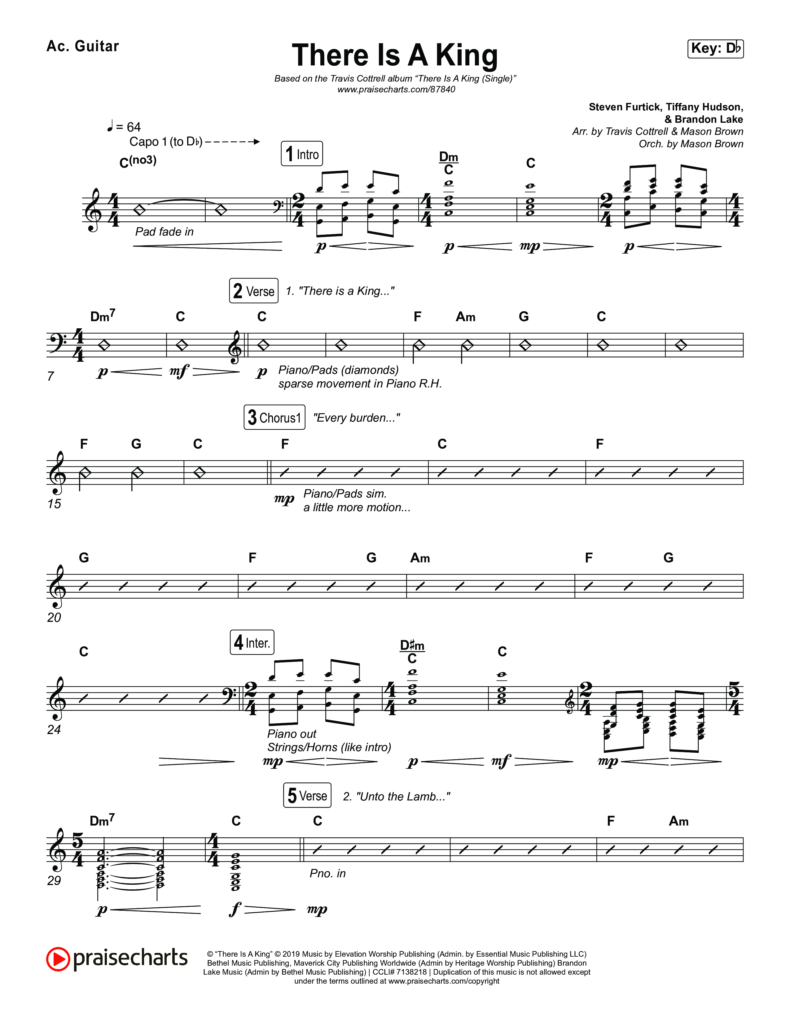 There Is A King (Choral/SATB) Acoustic Guitar (Travis Cottrell / Arr. Mason Brown)