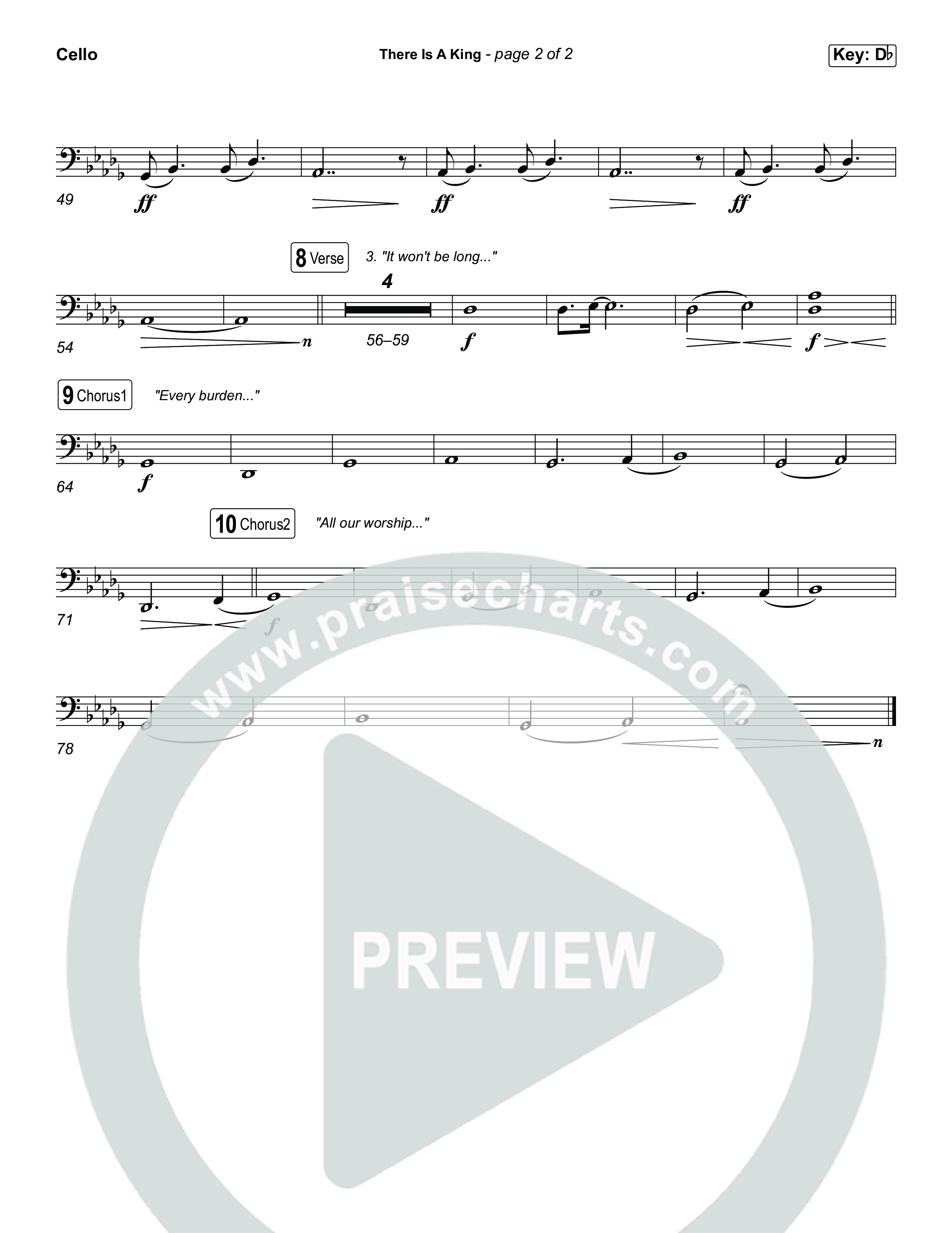 There Is A King (Choral/SATB) Cello (Travis Cottrell / Arr. Mason Brown)