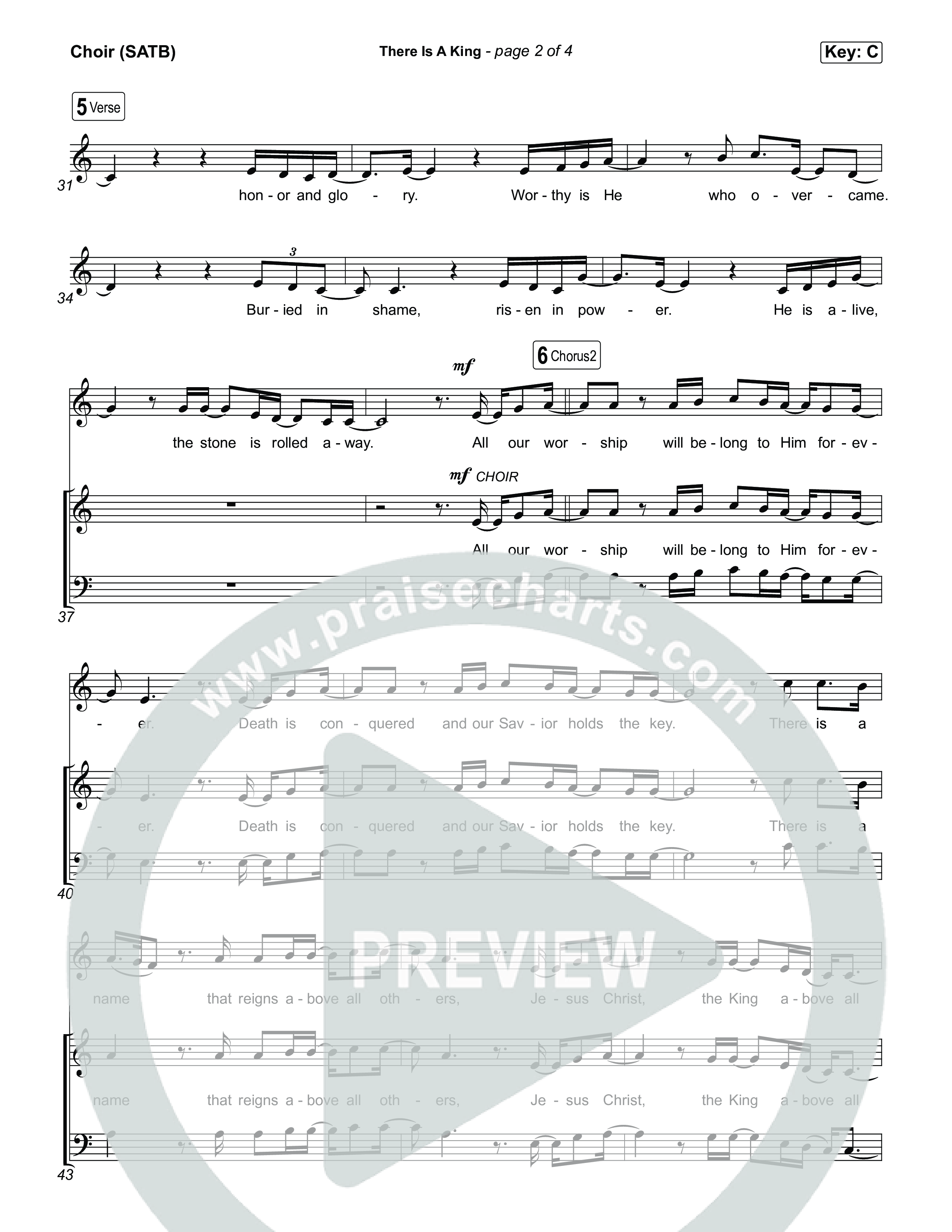 There Is A King (Choral/SATB) Choir Sheet (SATB) (Travis Cottrell / Arr. Mason Brown)