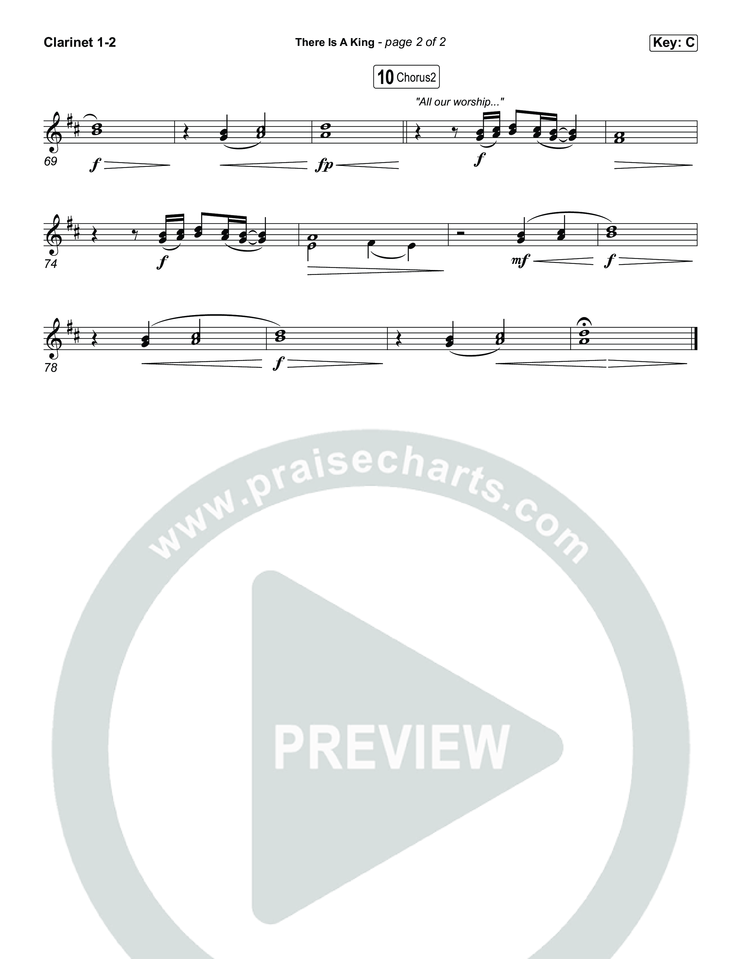 There Is A King (Choral/SATB) Clarinet 1,2 (Travis Cottrell / Arr. Mason Brown)