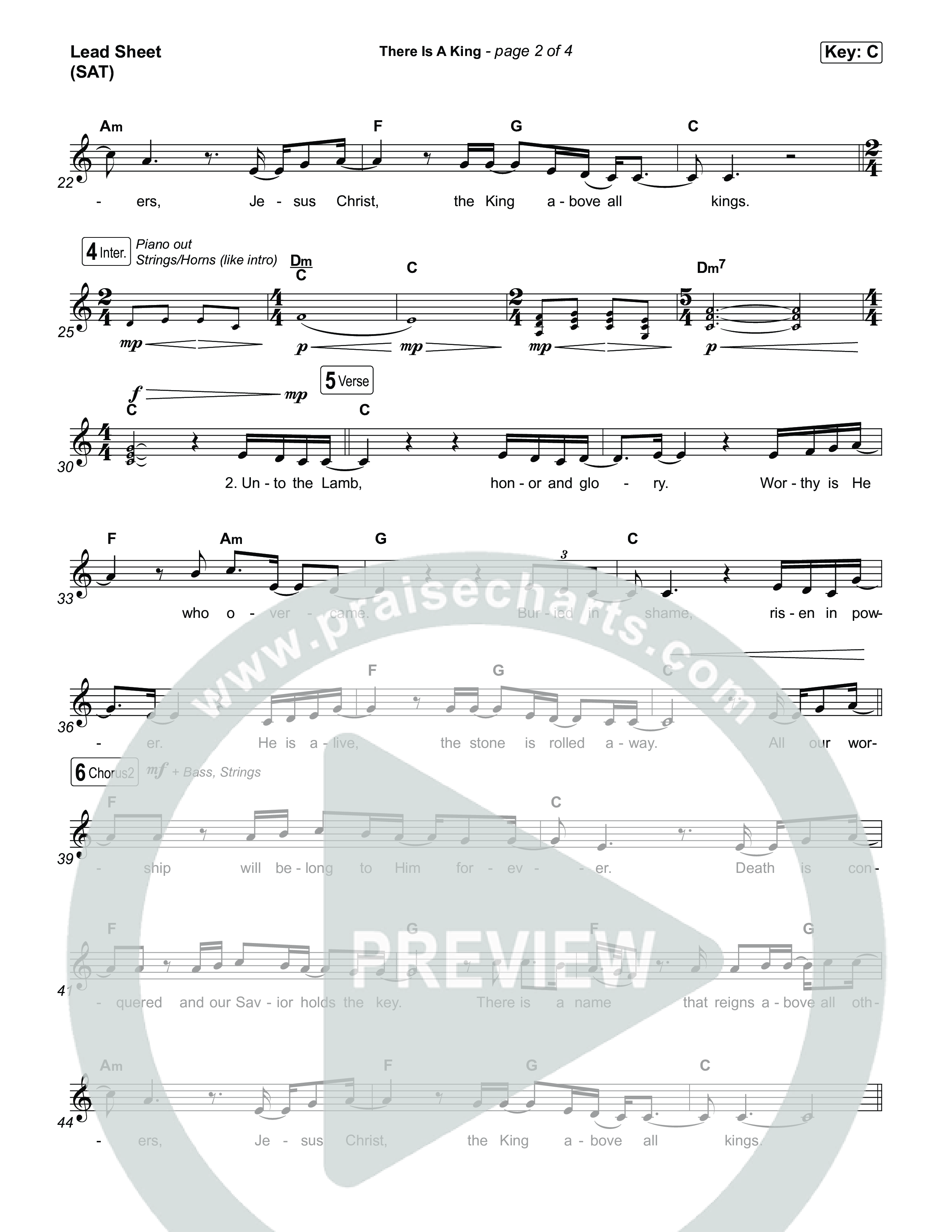 There Is A King (Choral/SATB) Lead Sheet (SAT) (Travis Cottrell / Arr. Mason Brown)