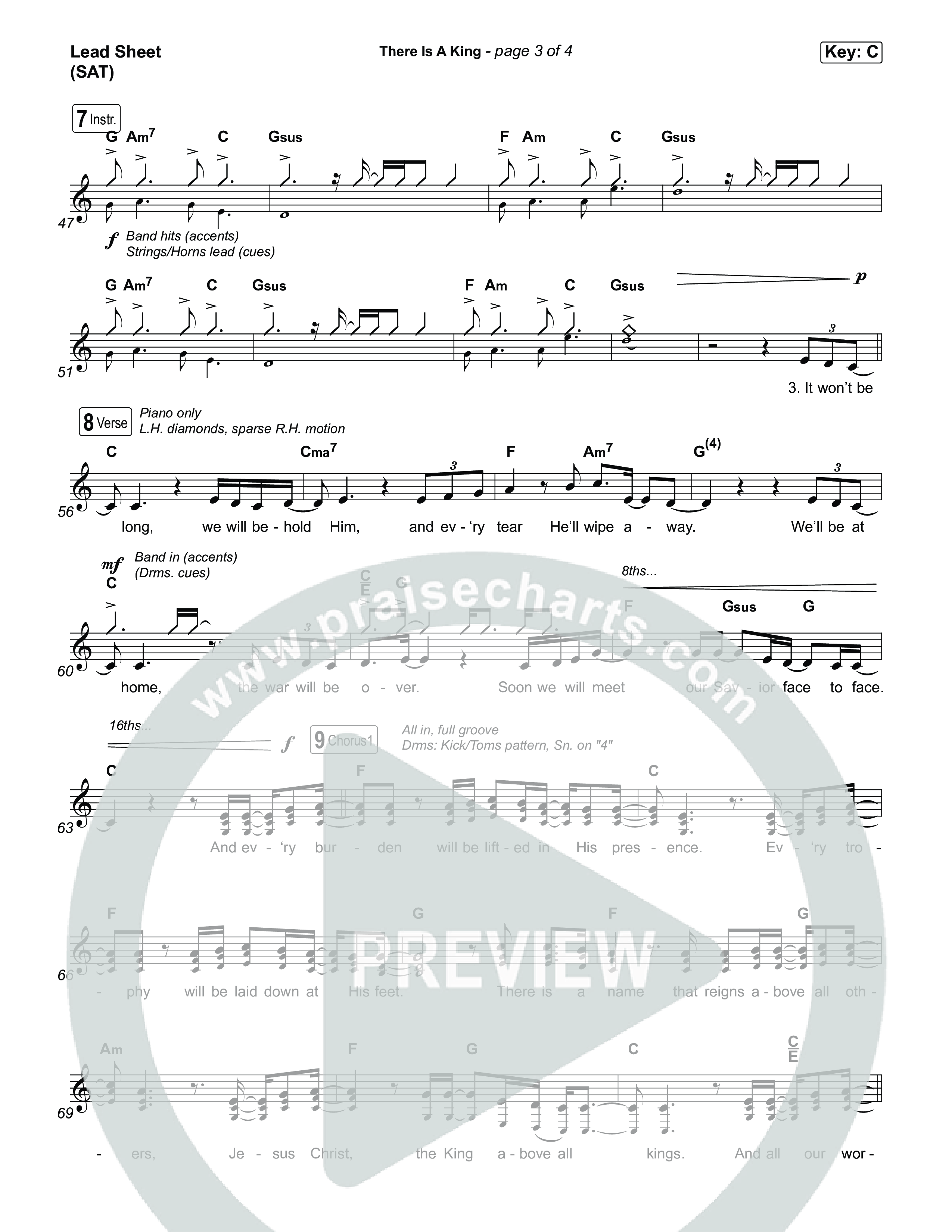 There Is A King (Choral/SATB) Lead Sheet (SAT) (Travis Cottrell / Arr. Mason Brown)