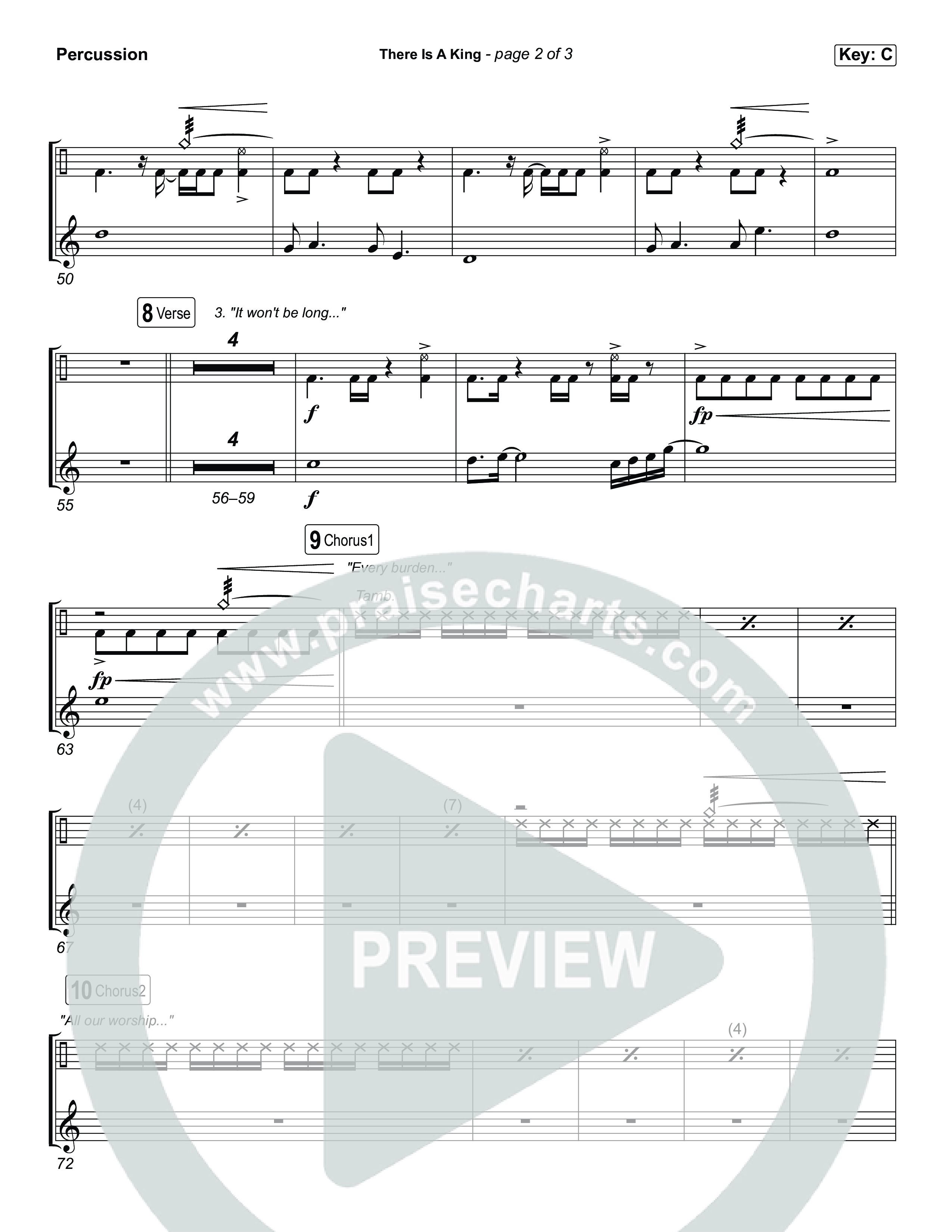 There Is A King (Choral/SATB) Percussion (Travis Cottrell / Arr. Mason Brown)