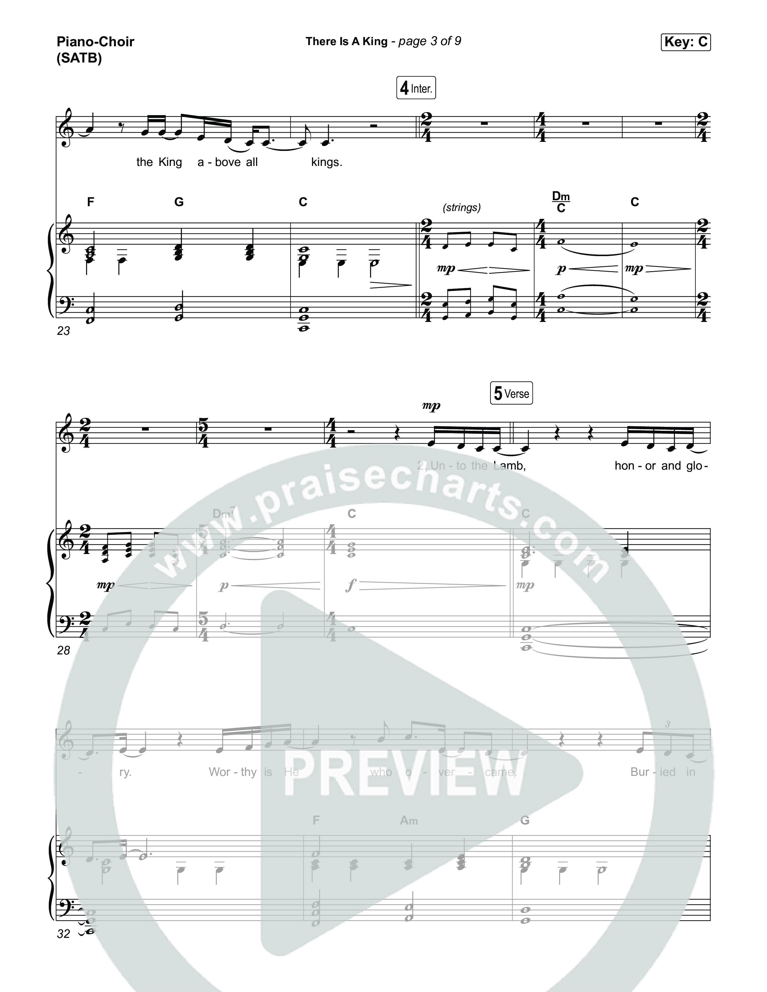 There Is A King (Choral/SATB) Piano/Vocal (SATB) (Travis Cottrell / Arr. Mason Brown)