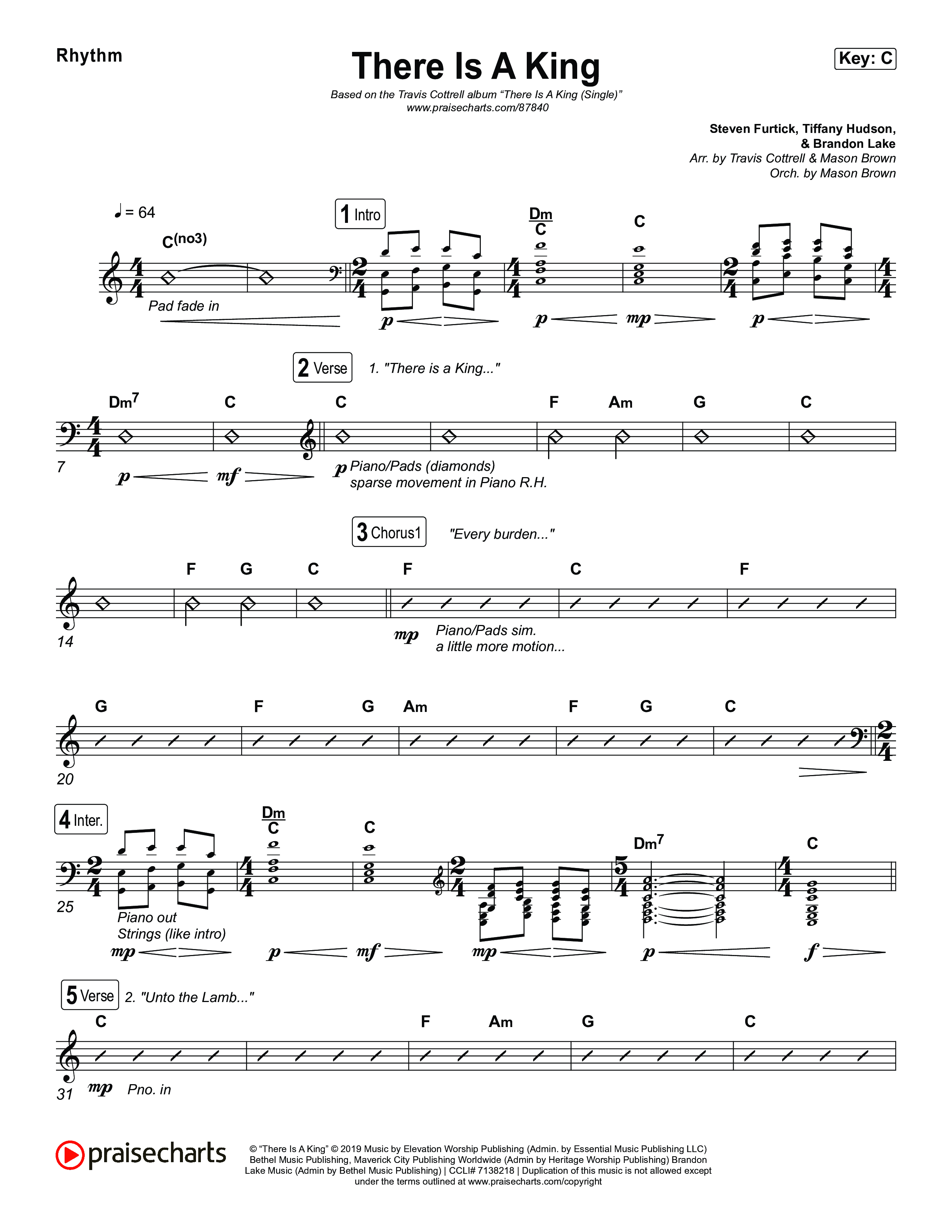There Is A King (Choral/SATB) Rhythm Pack (Travis Cottrell / Arr. Mason Brown)