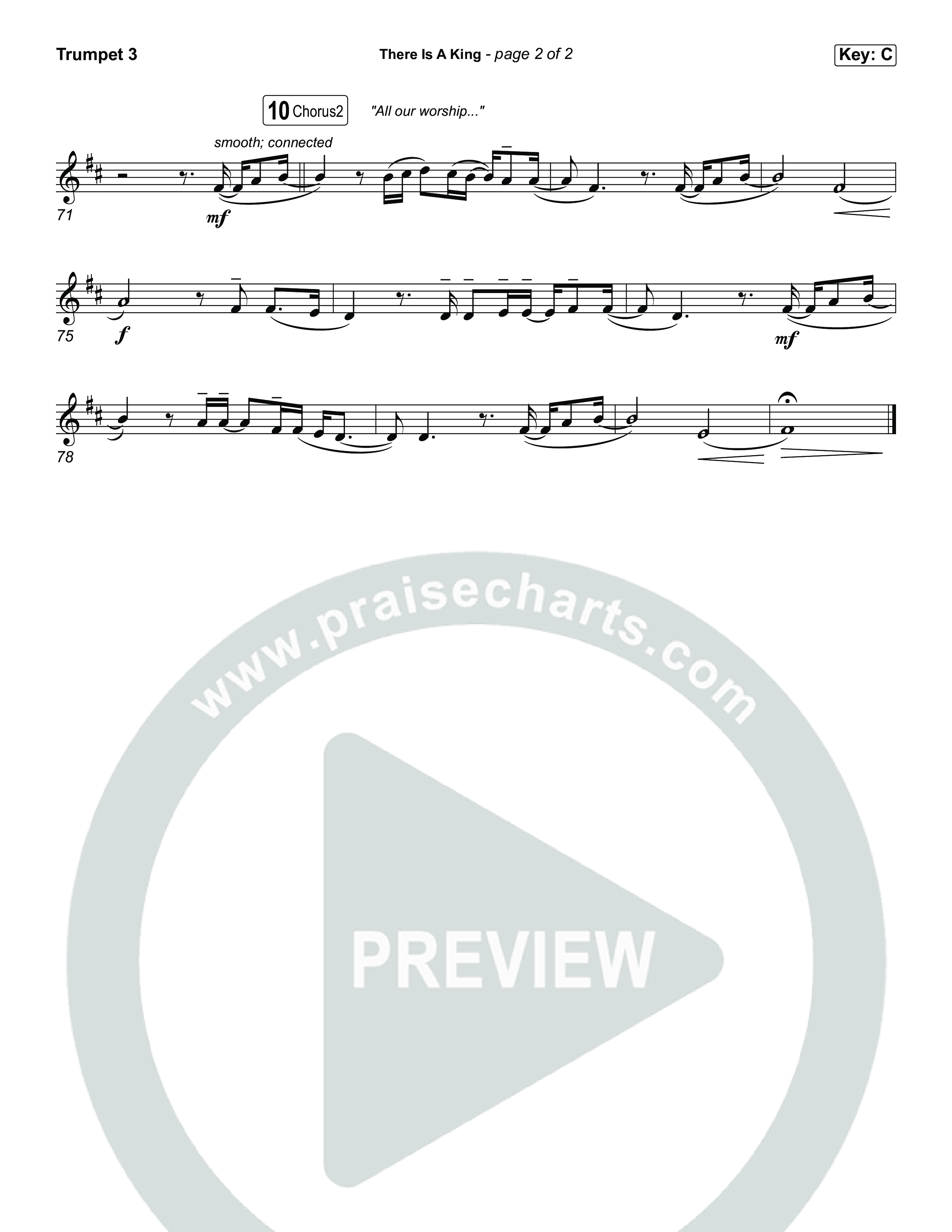 There Is A King (Choral/SATB) Trumpet 3 (Travis Cottrell / Arr. Mason Brown)