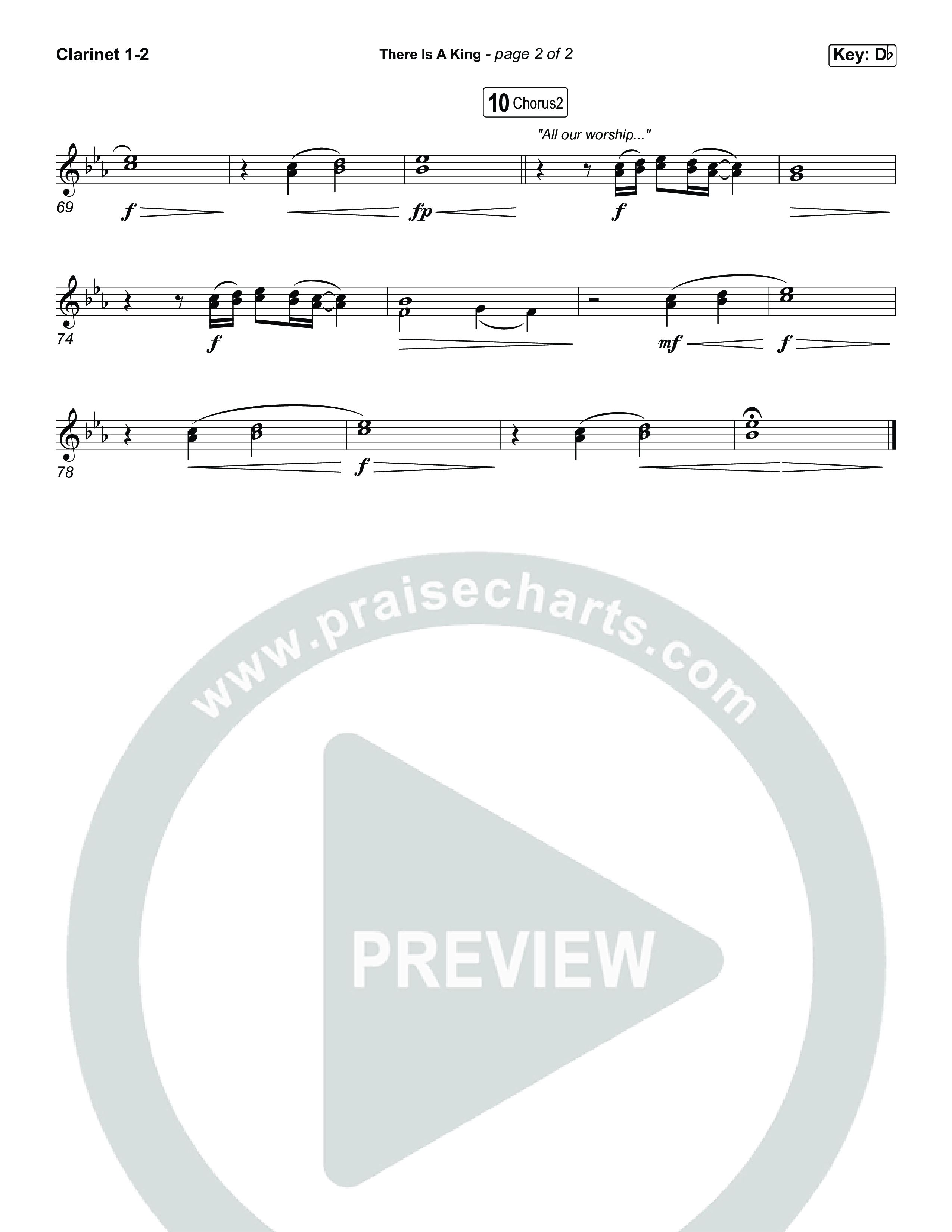 There Is A King (Choral/SATB) Clarinet 1,2 (Travis Cottrell / Arr. Mason Brown)