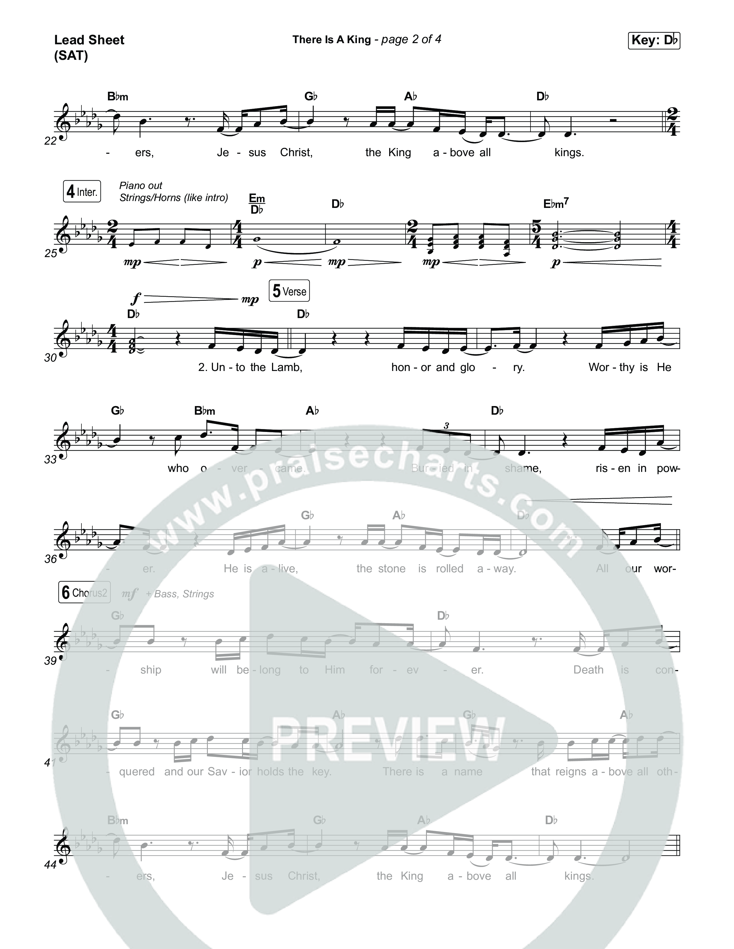 There Is A King (Choral/SATB) Lead Sheet (SAT) (Travis Cottrell / Arr. Mason Brown)