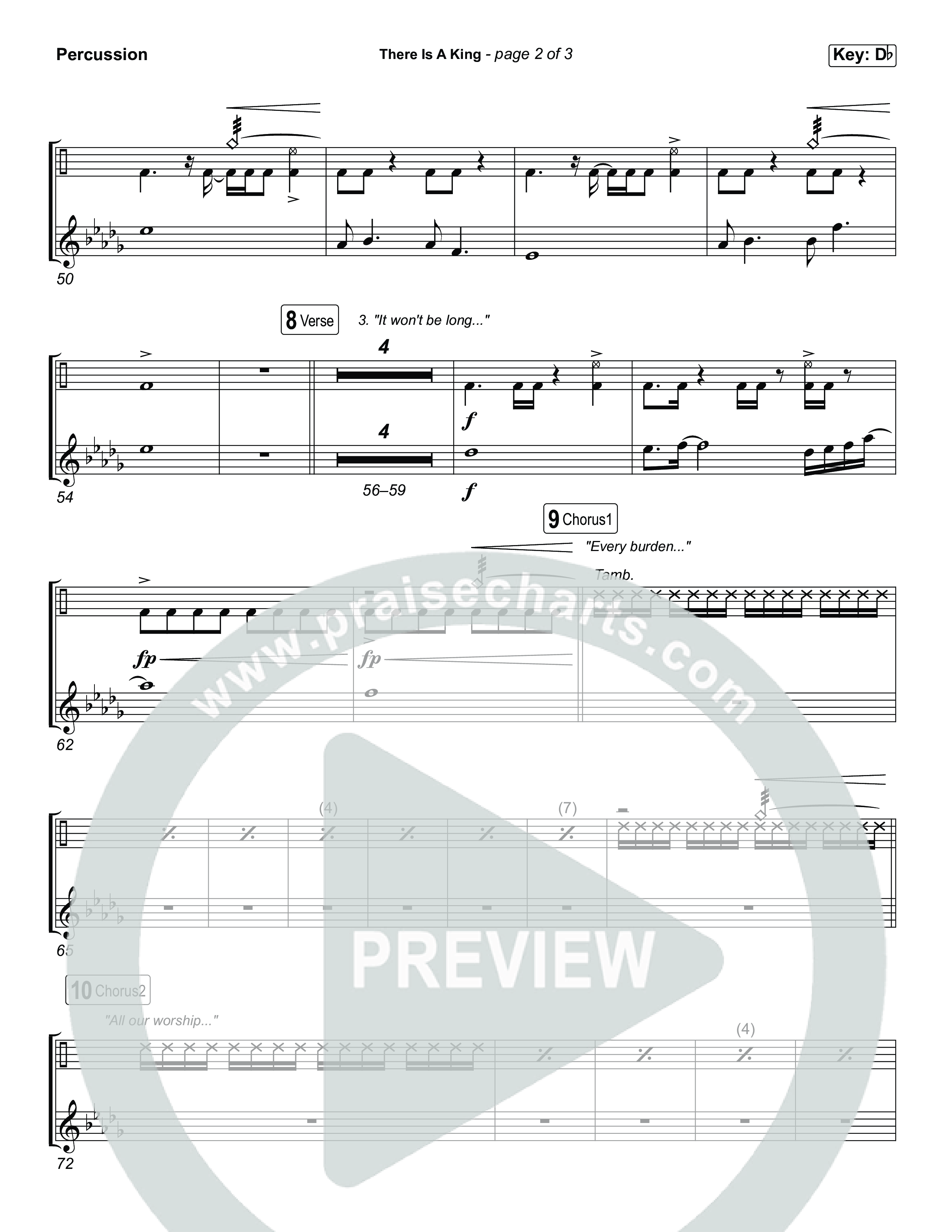 There Is A King (Choral/SATB) Percussion (Travis Cottrell / Arr. Mason Brown)