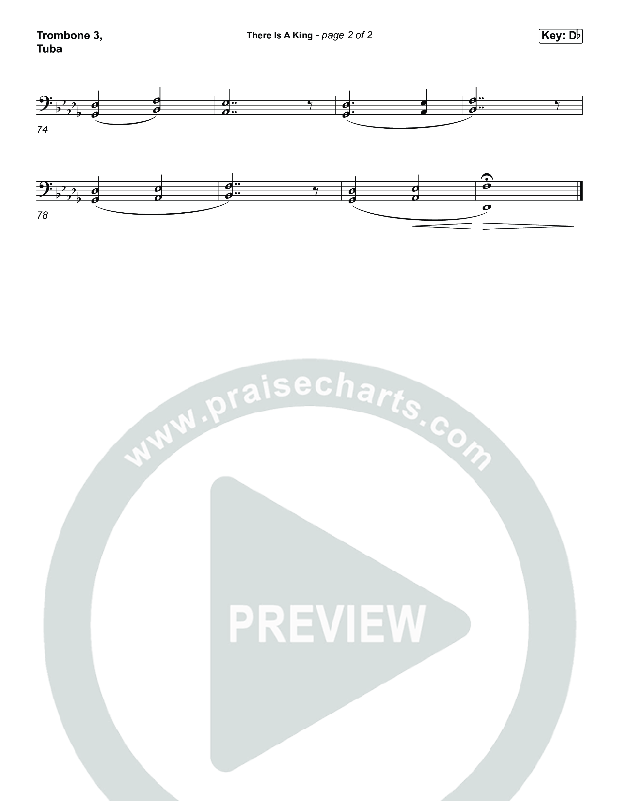 There Is A King (Choral/SATB) Trombone 1,2 (Travis Cottrell / Arr. Mason Brown)
