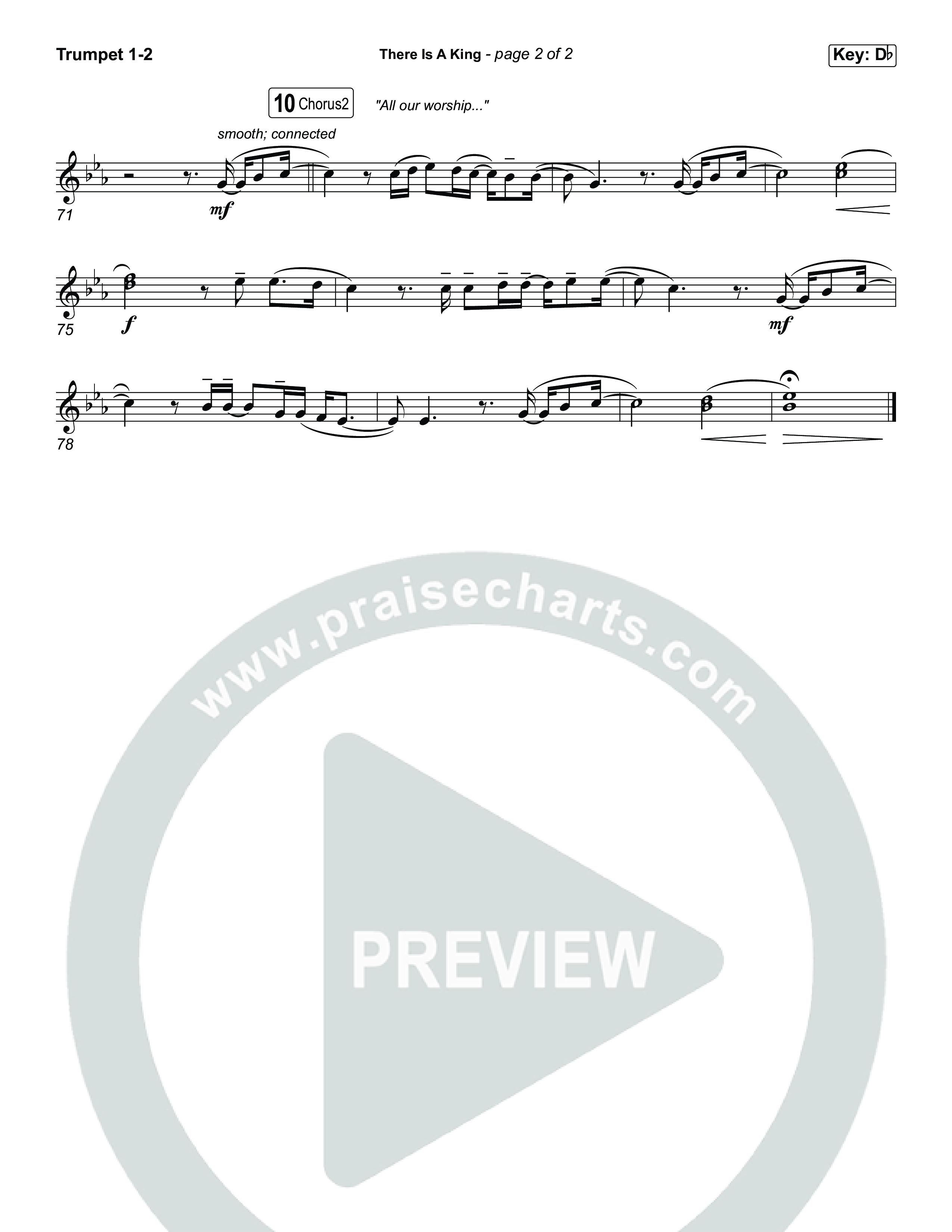 There Is A King (Choral/SATB) Trumpet 1,2 (Travis Cottrell / Arr. Mason Brown)