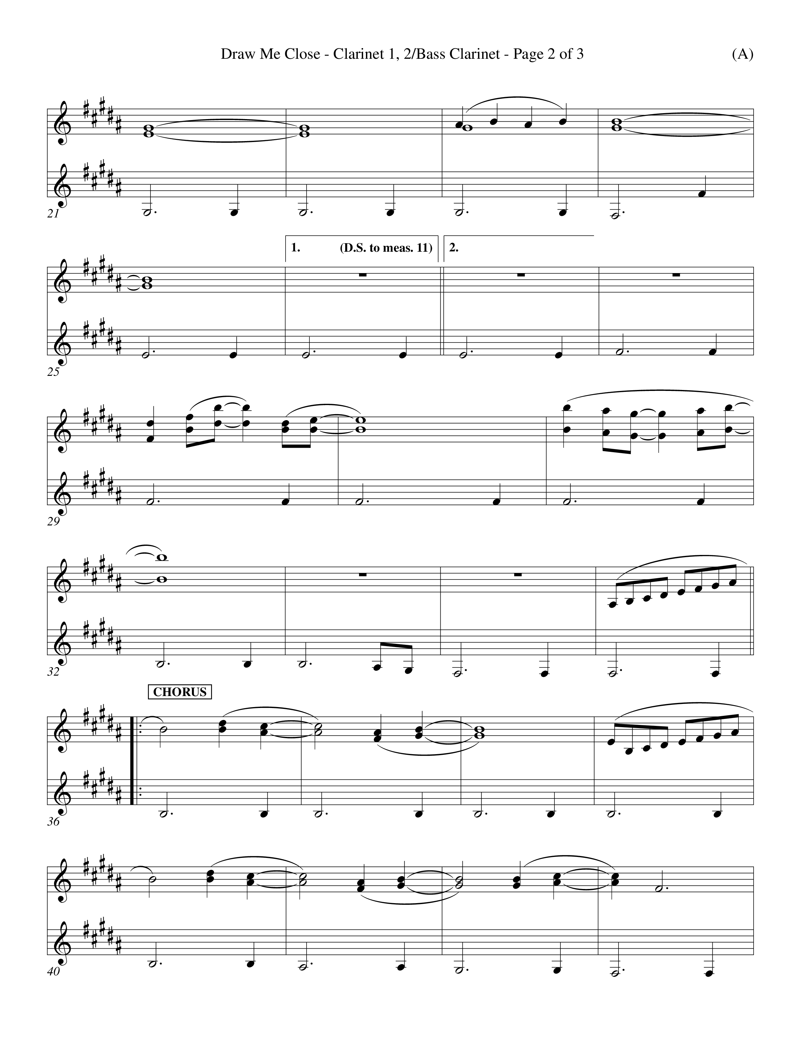 Draw Me Close (Choral Anthem SATB) Clarinet 1/2, Bass Clarinet (Word Music Choral / Orch. Michael Lawrence)