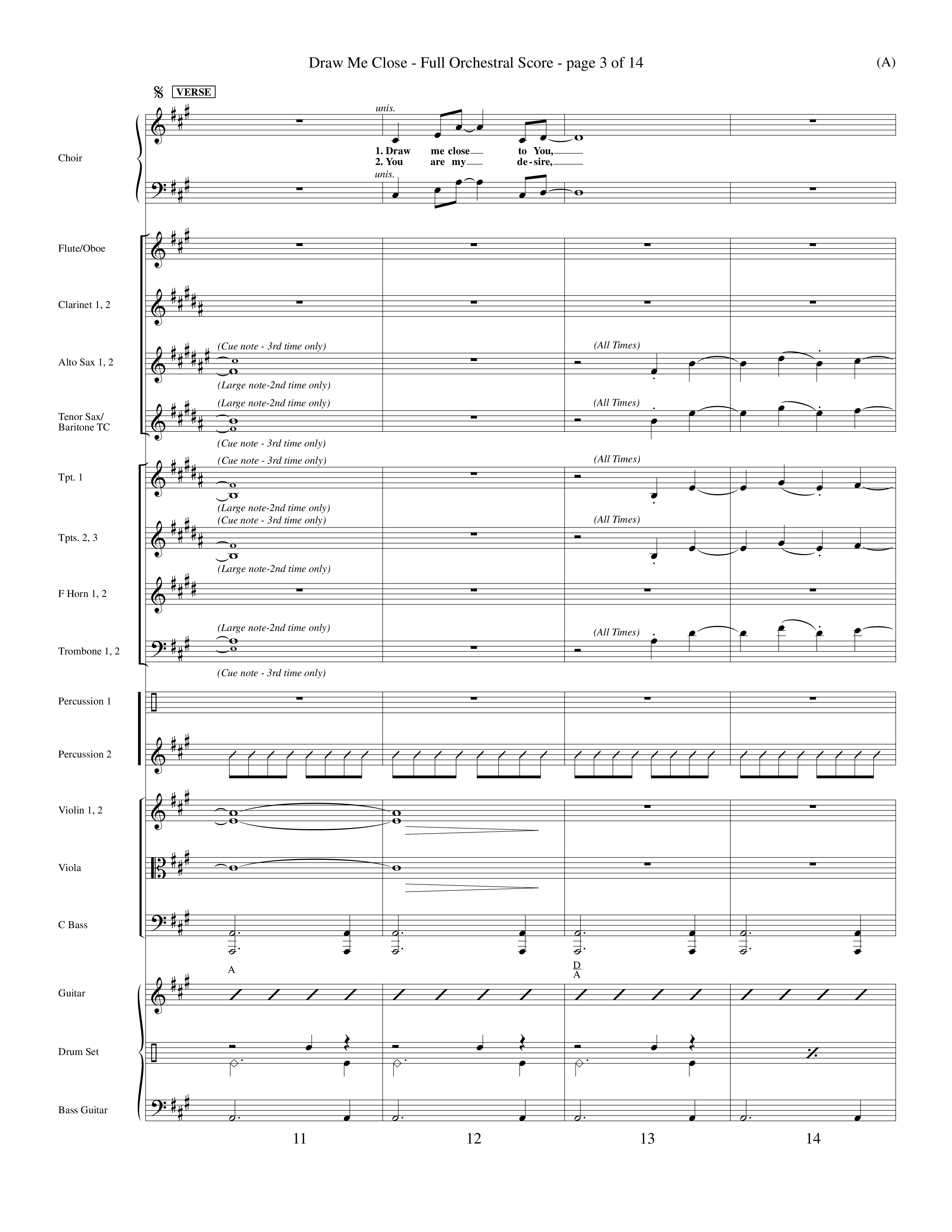 Draw Me Close (Choral Anthem SATB) Orchestration (Word Music Choral / Orch. Michael Lawrence)