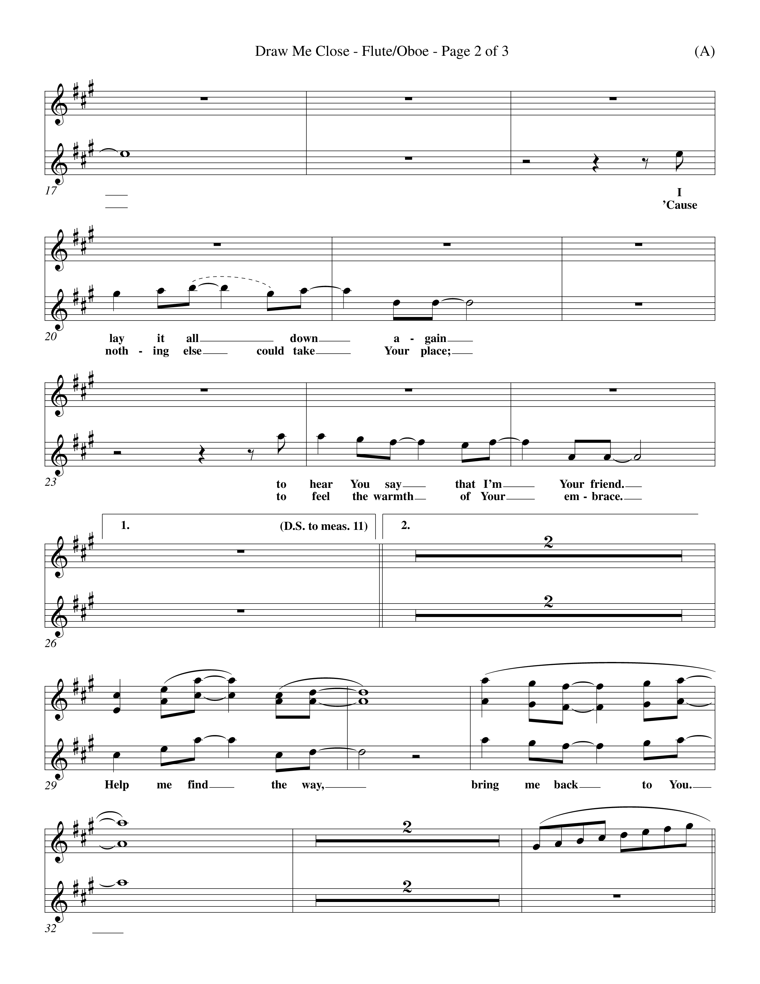 Draw Me Close (Choral Anthem SATB) Flute/Oboe (Word Music Choral / Orch. Michael Lawrence)