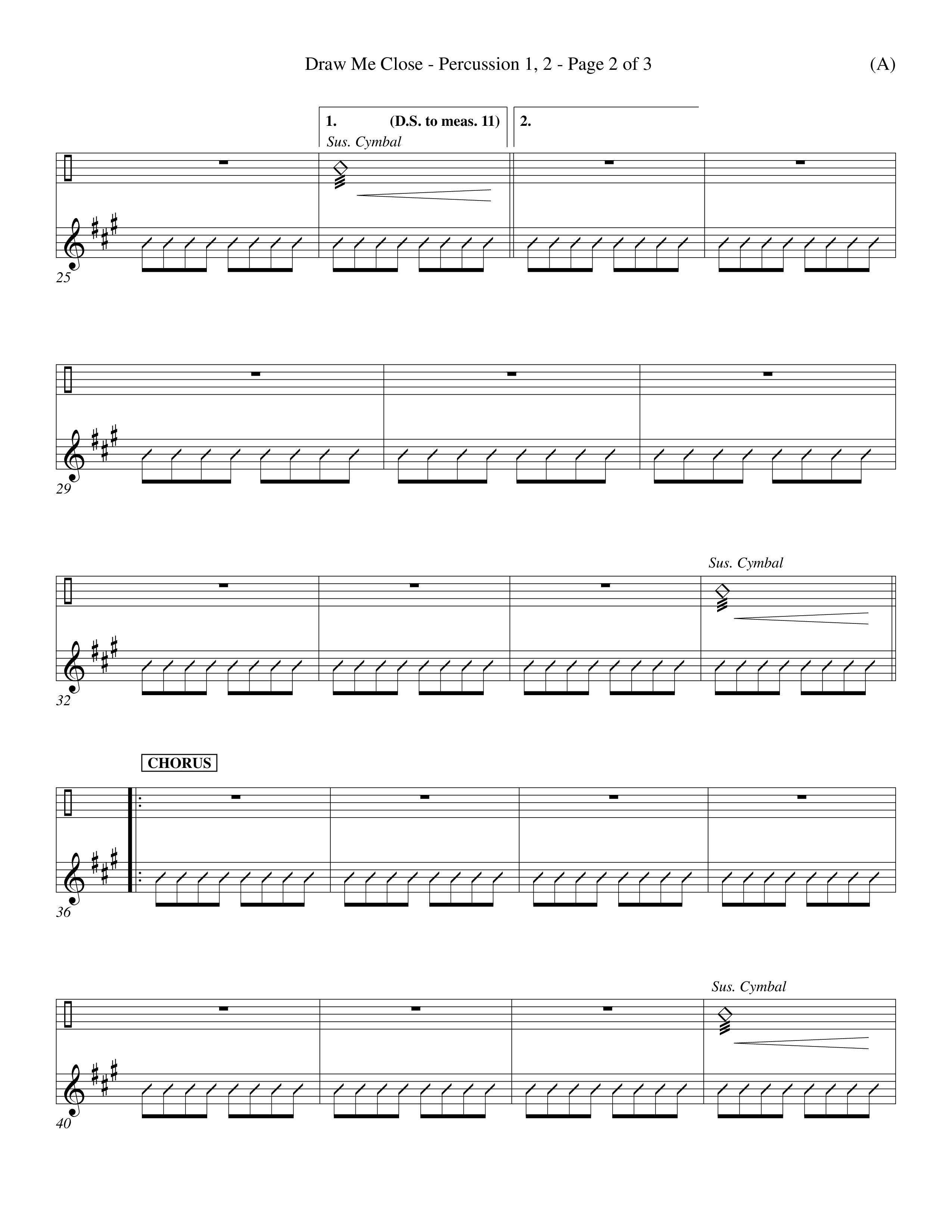Draw Me Close (Choral Anthem SATB) Percussion 1/2 (Word Music Choral / Orch. Michael Lawrence)