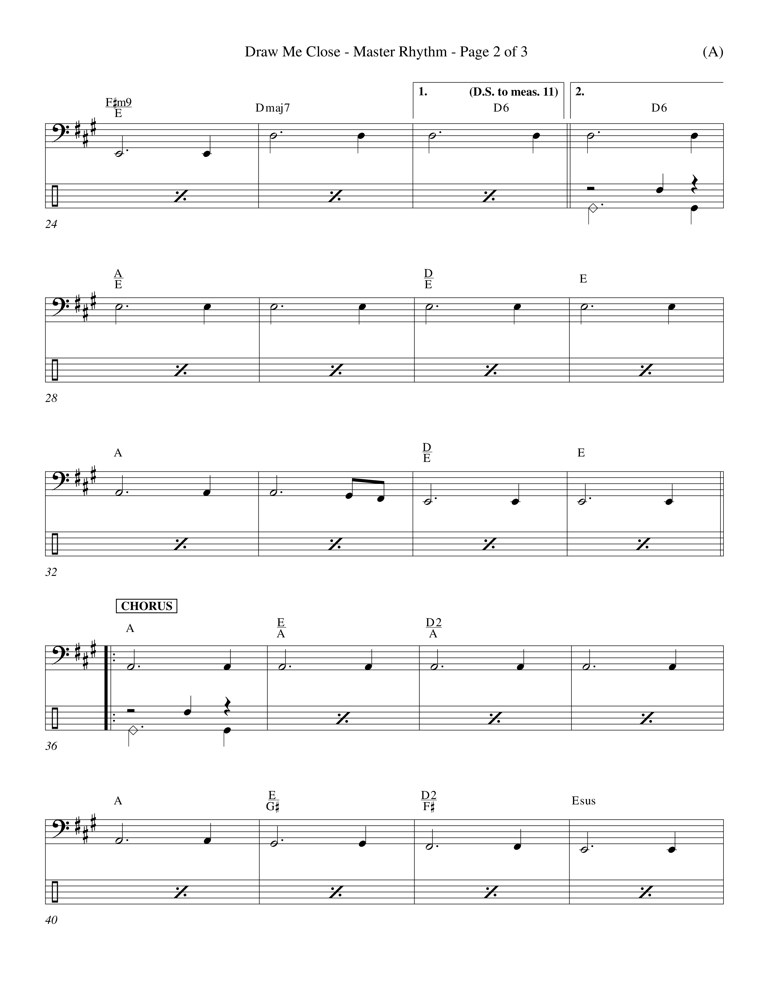 Draw Me Close (Choral Anthem SATB) Rhythm Chart (Word Music Choral / Orch. Michael Lawrence)