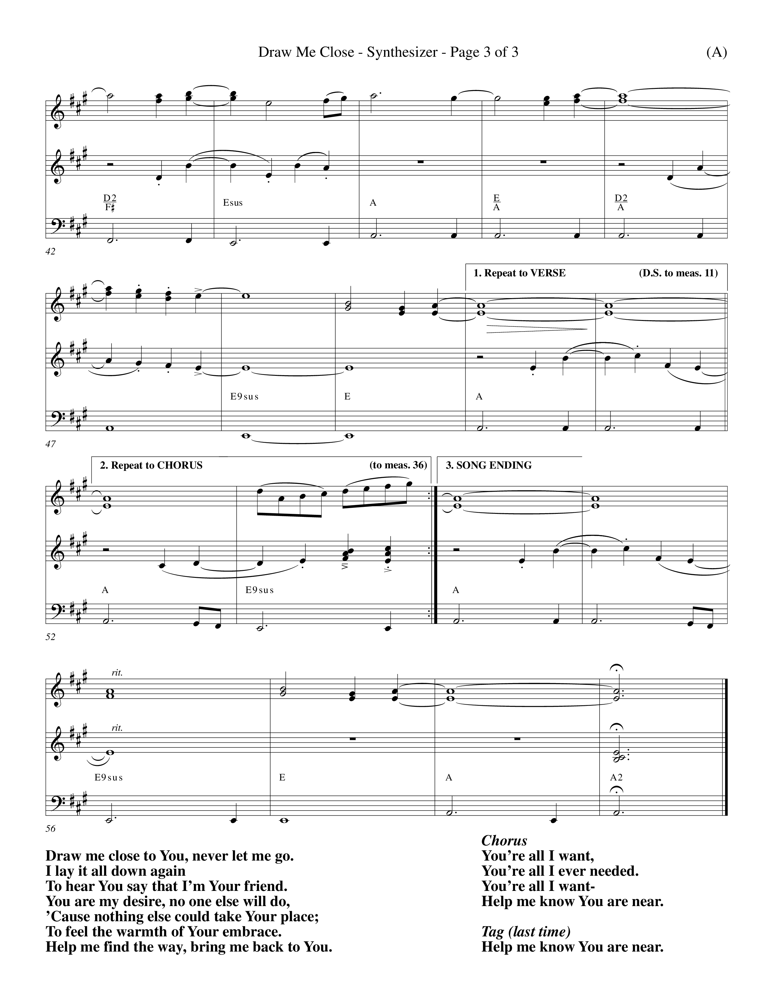 Draw Me Close (Choral Anthem SATB) Synth (Word Music Choral / Orch. Michael Lawrence)