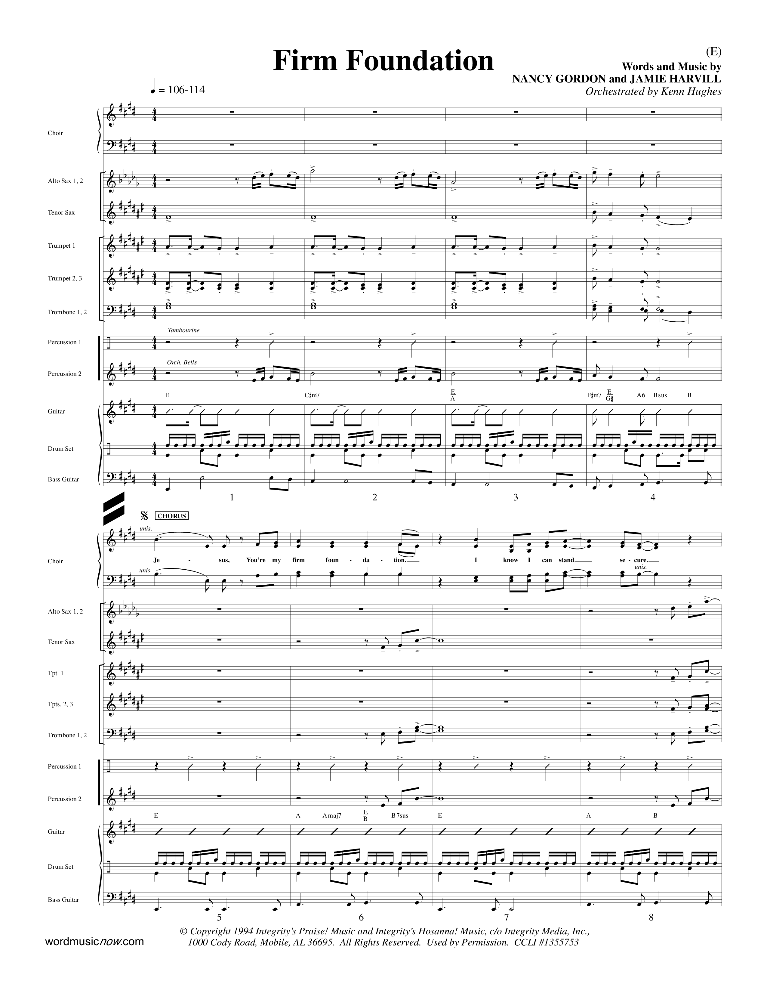 Firm Foundation (Choral Anthem SATB) Conductor's Score (Word Music Choral / Orch. Kenn Hughes)