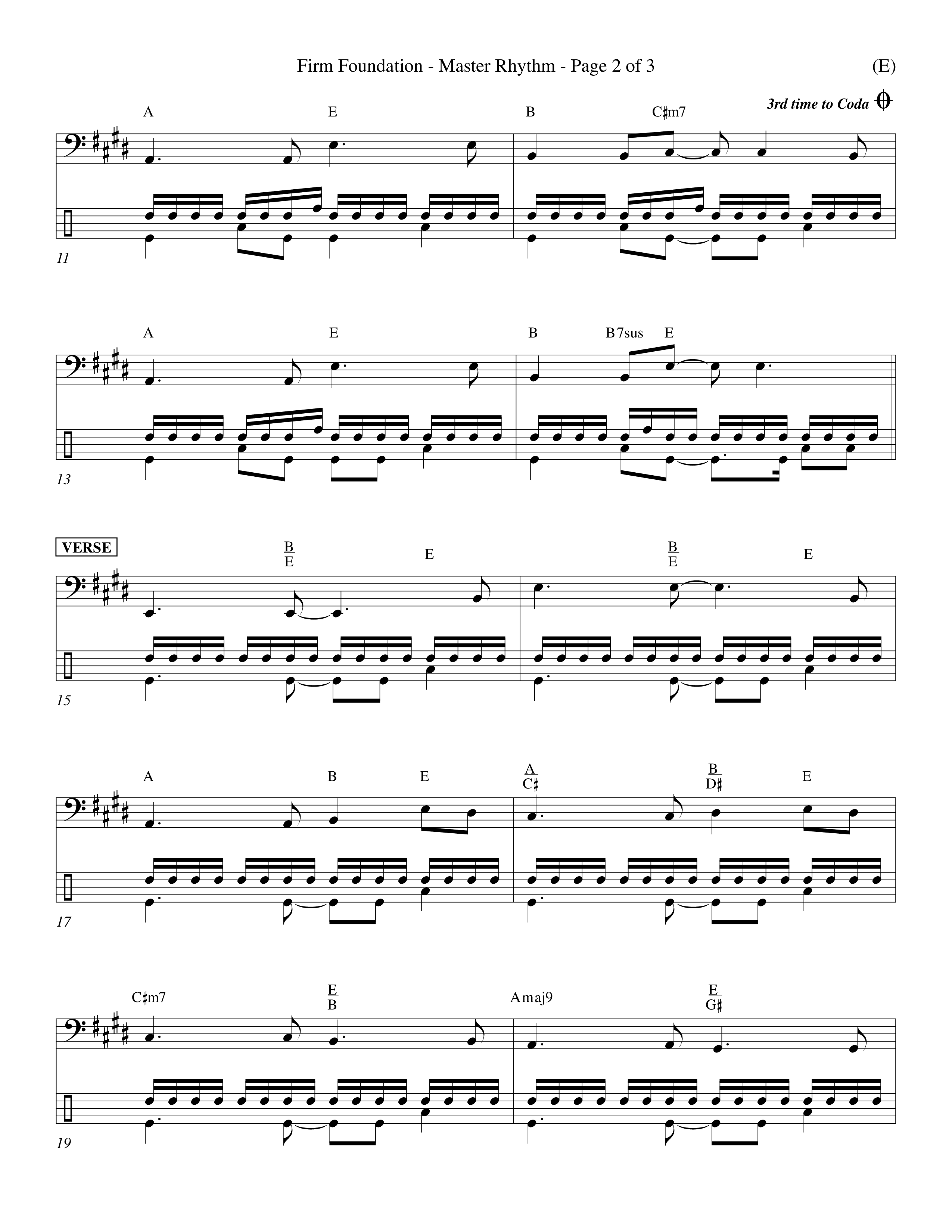 Firm Foundation (Choral Anthem SATB) Rhythm Chart (Word Music Choral / Orch. Kenn Hughes)