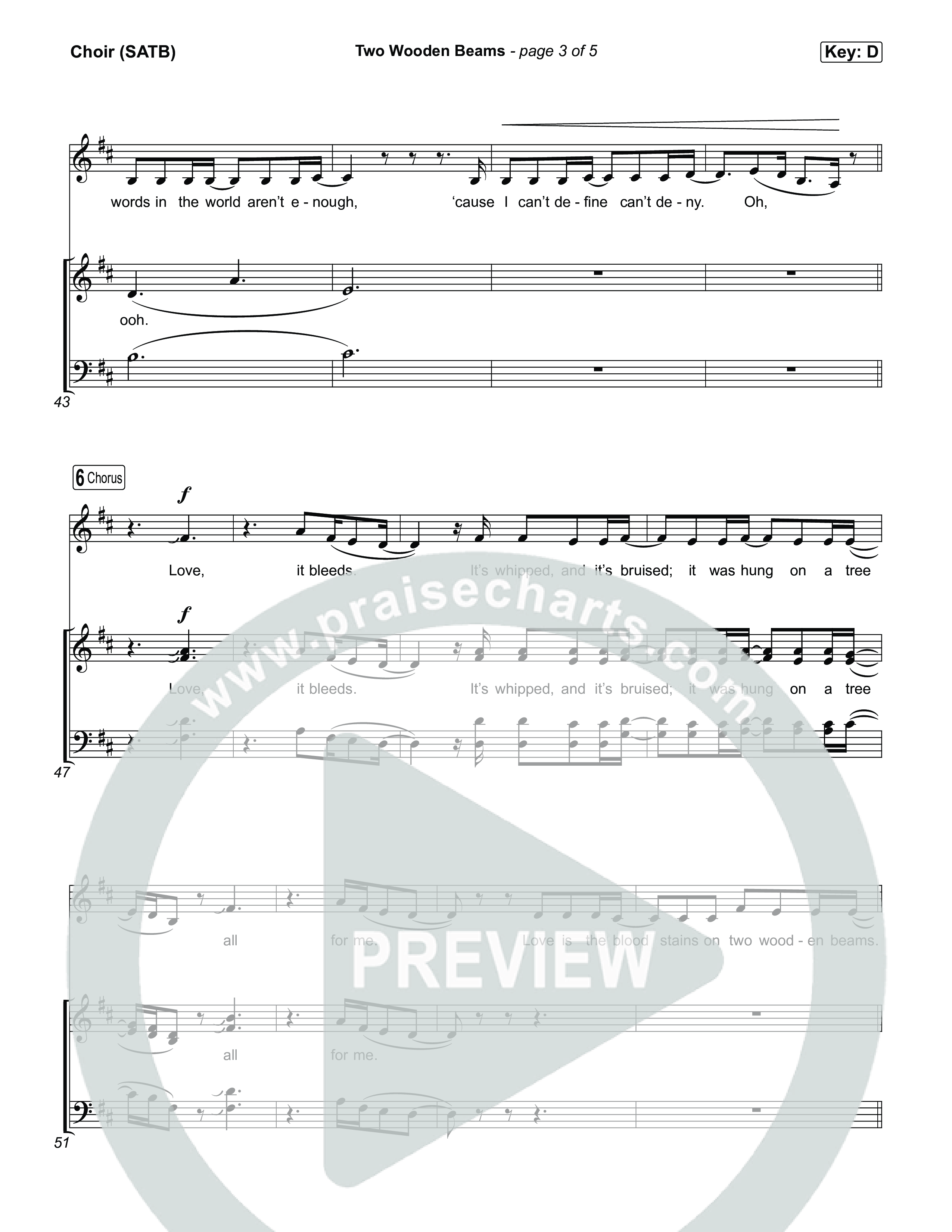 Two Wooden Beams Choir Sheet (SATB) (Josiah Queen)