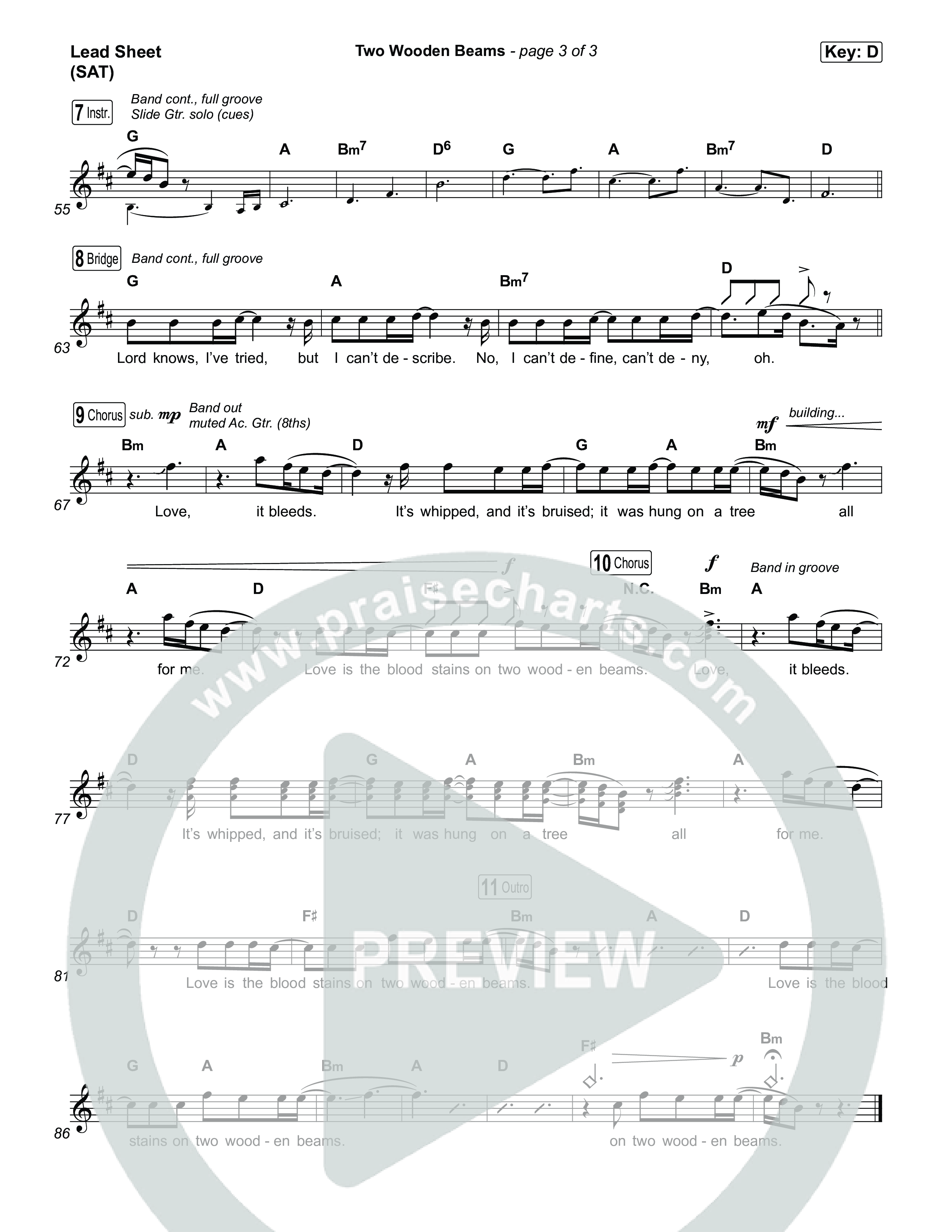 Two Wooden Beams Lead Sheet (SAT) (Josiah Queen)