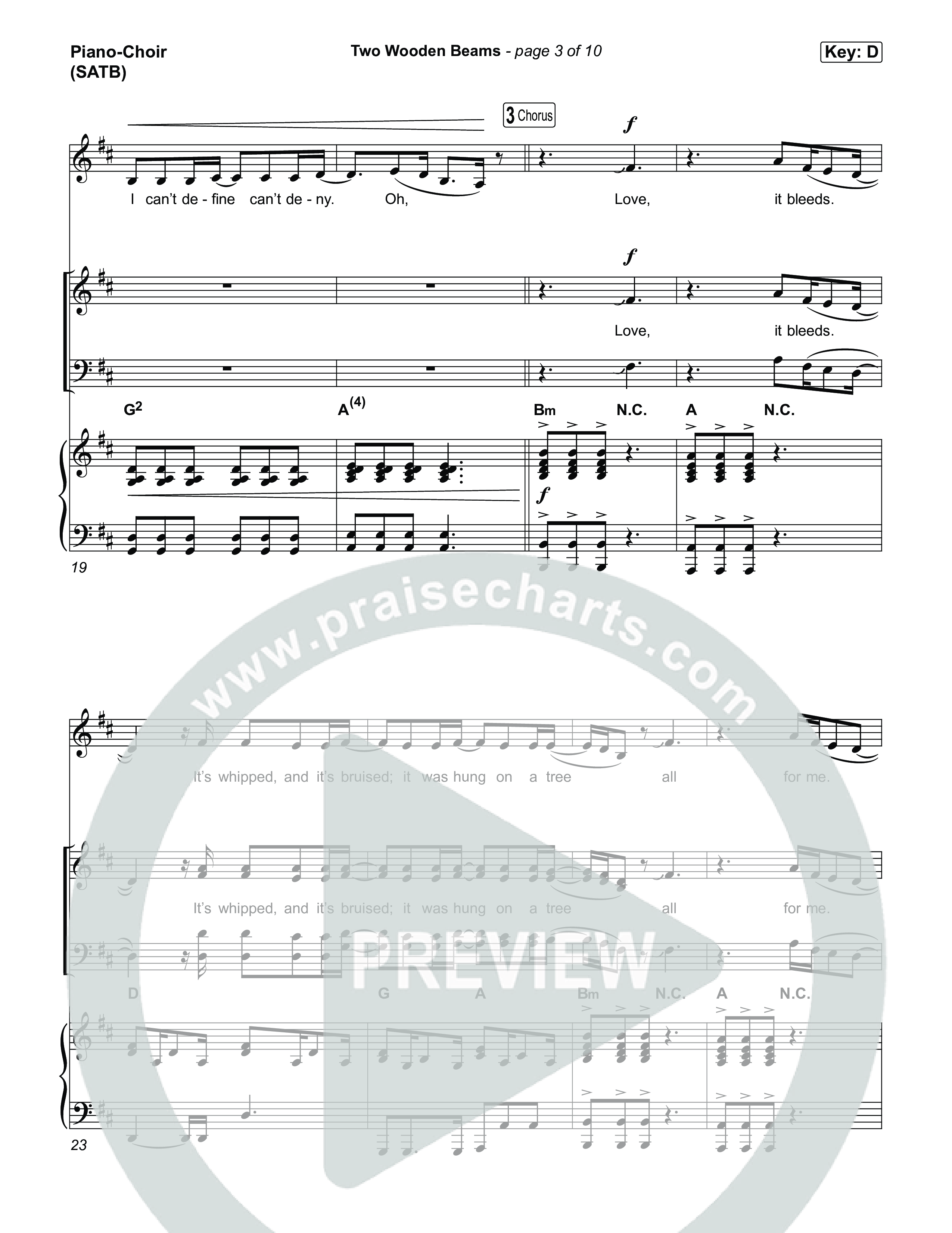 Two Wooden Beams Piano/Vocal Pack (Josiah Queen)