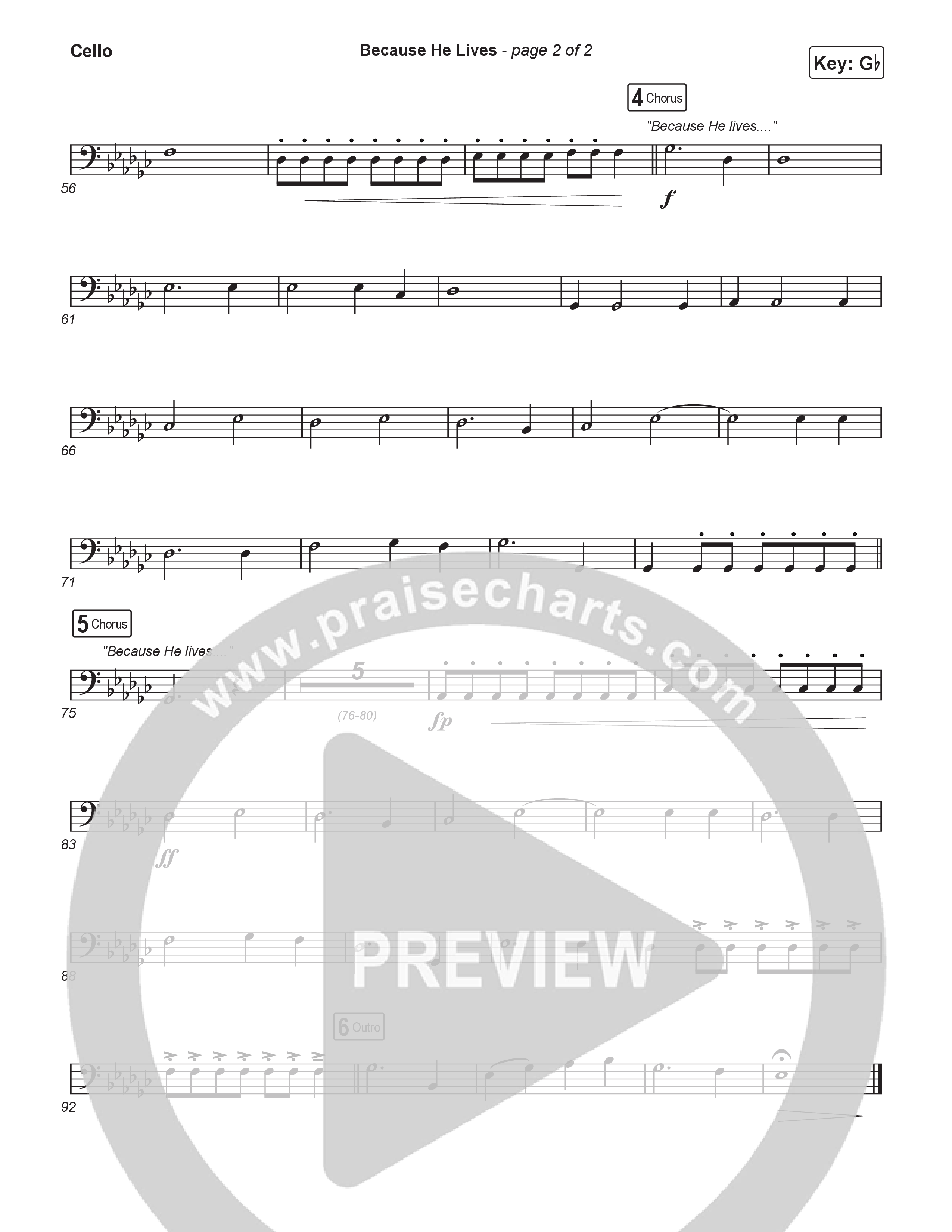 Because He Lives (Sing It Now) Cello (Rock Springs Worship / Arr. Luke Gambill)