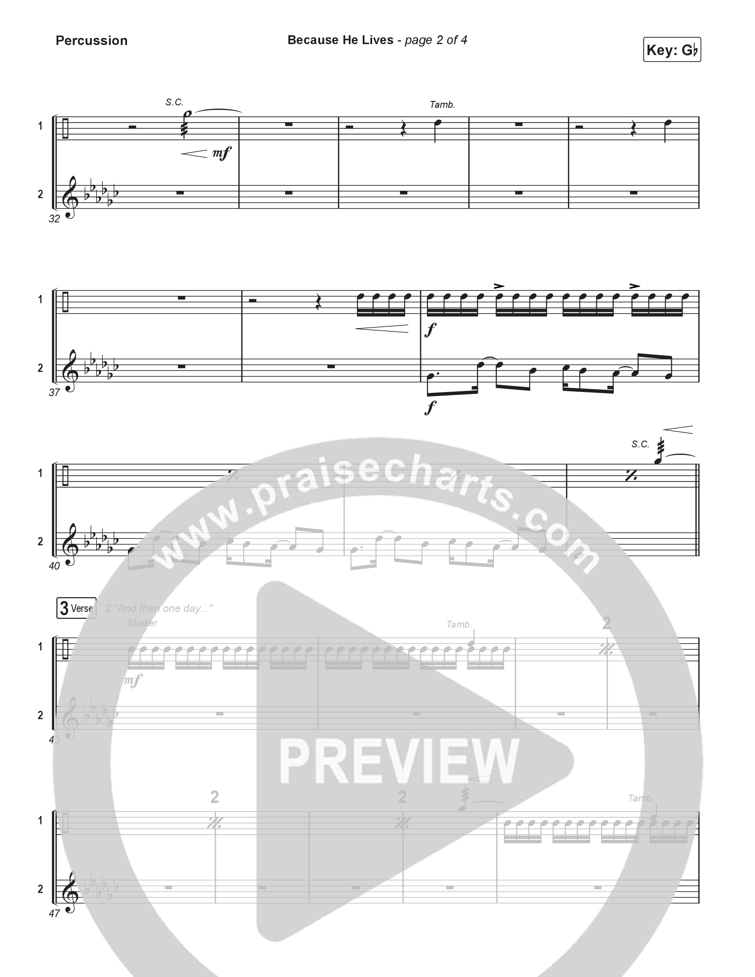 Because He Lives (Sing It Now) Percussion (Rock Springs Worship / Arr. Luke Gambill)