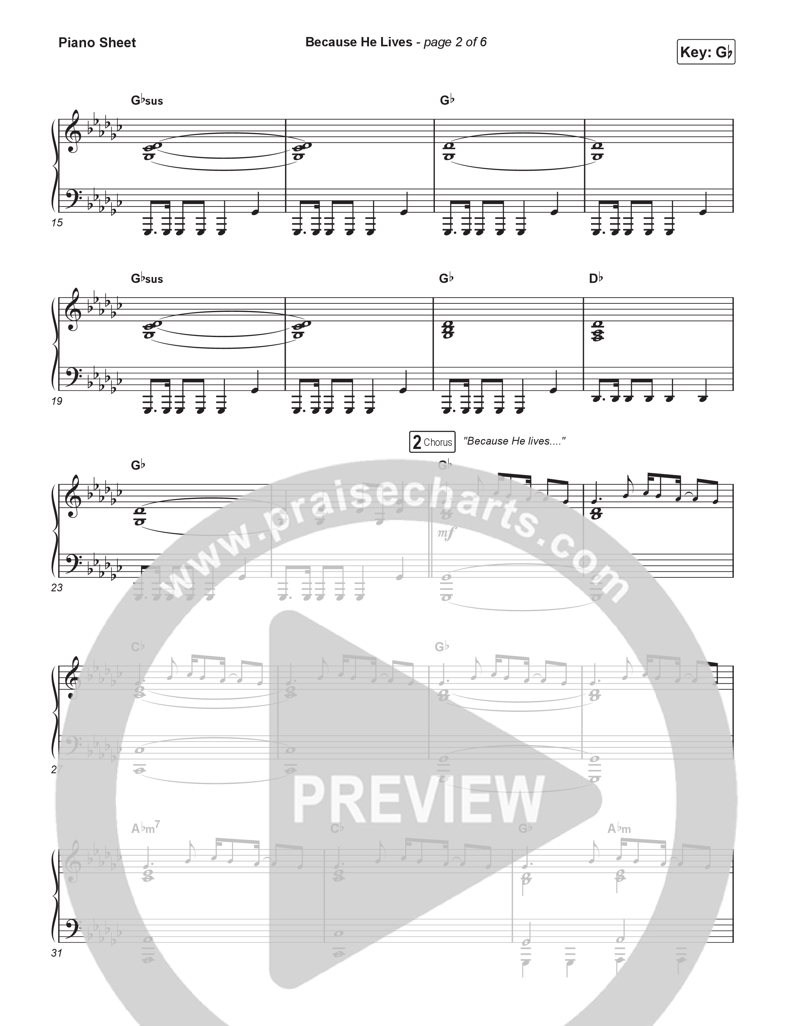 Because He Lives (Sing It Now) Piano Sheet (Rock Springs Worship / Arr. Luke Gambill)