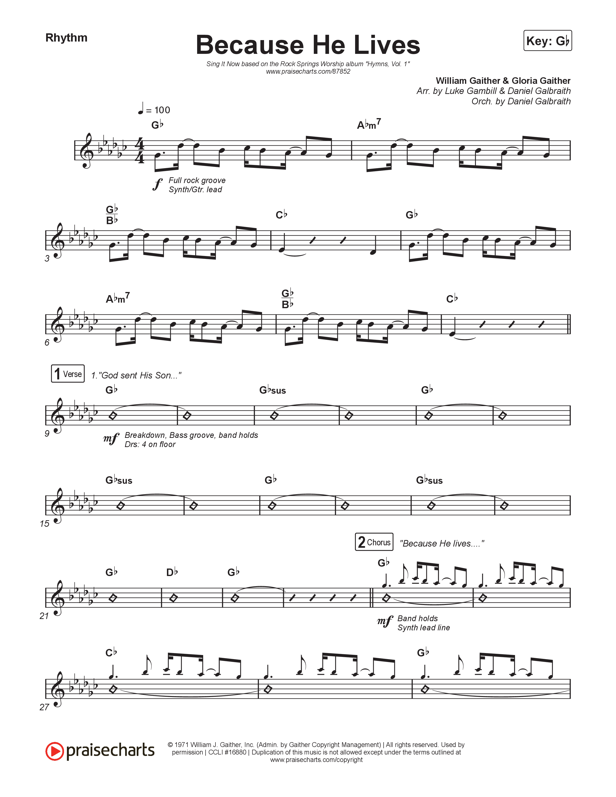 Because He Lives (Sing It Now) Rhythm Pack (Rock Springs Worship / Arr. Luke Gambill)