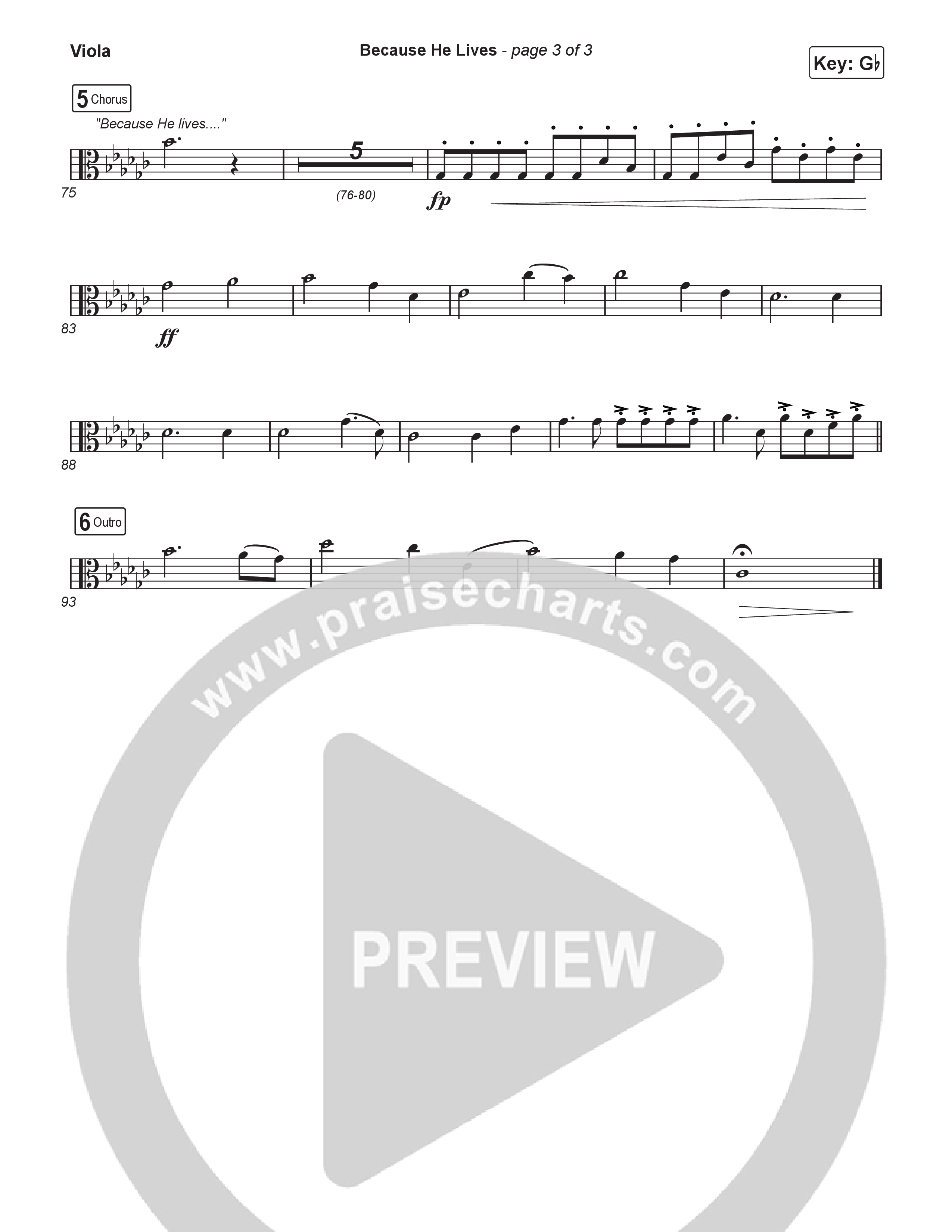 Because He Lives (Sing It Now) Viola (Rock Springs Worship / Arr. Luke Gambill)