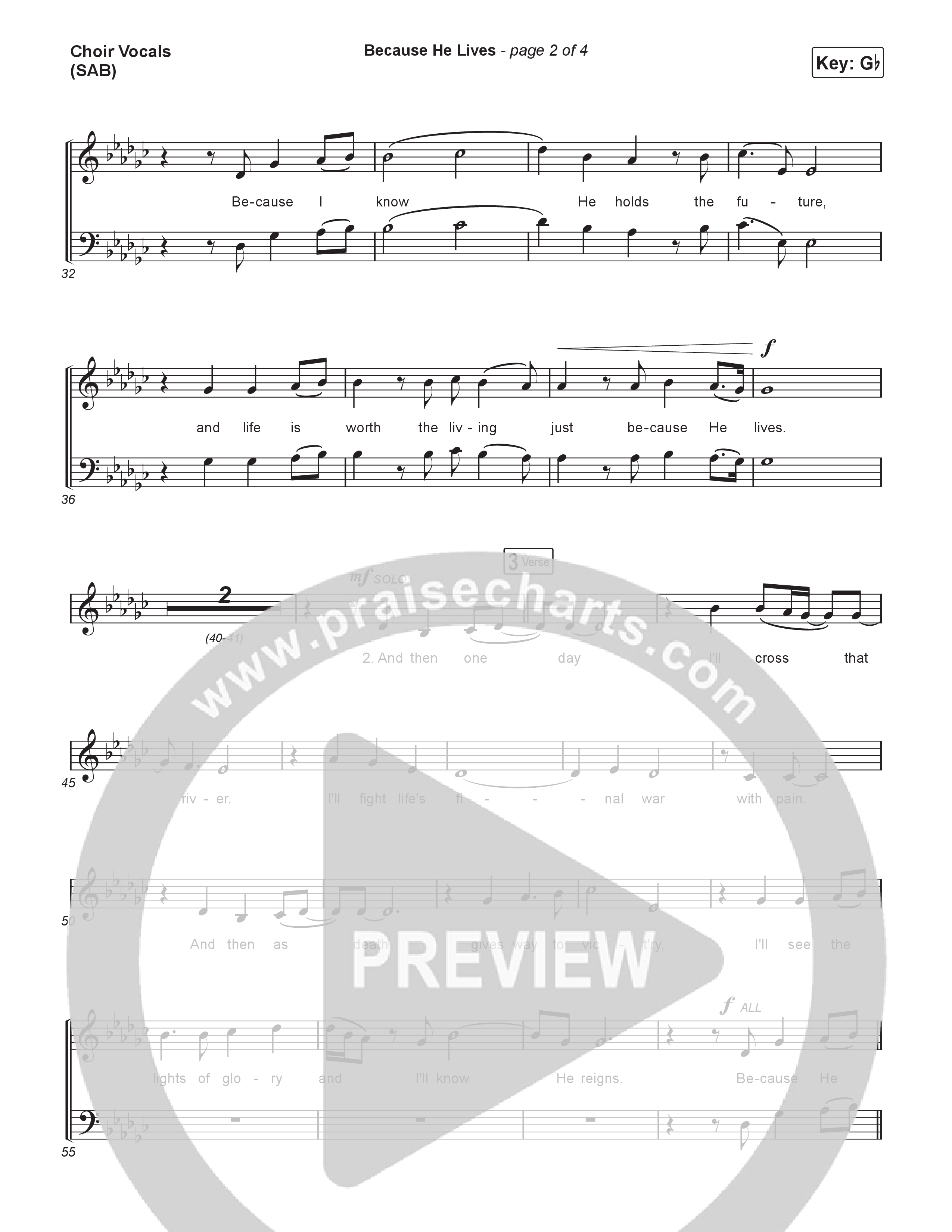 Because He Lives (Worship Choir/SAB) Choir Sheet (SAB) (Rock Springs Worship / Arr. Luke Gambill)