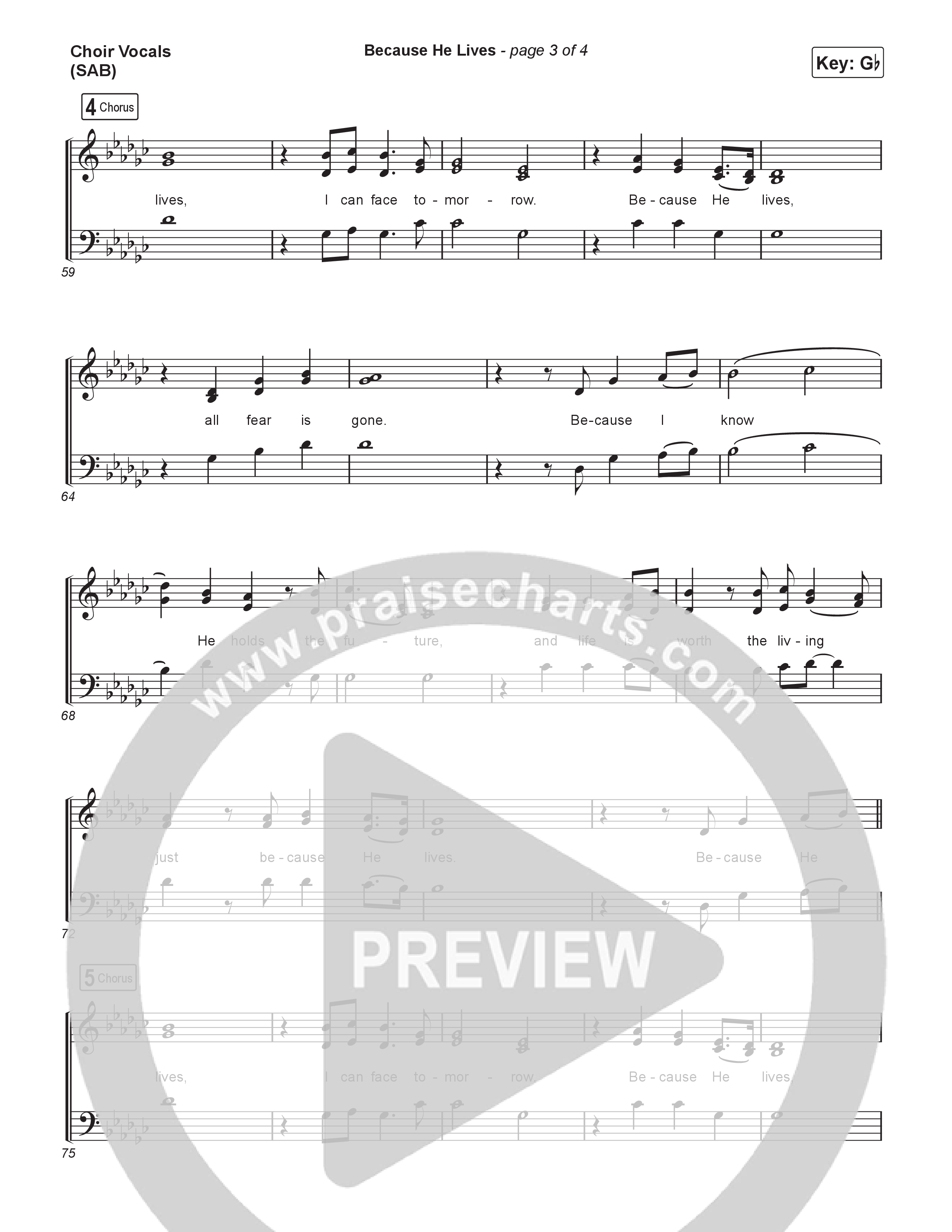 Because He Lives (Worship Choir/SAB) Choir Sheet (SAB) (Rock Springs Worship / Arr. Luke Gambill)