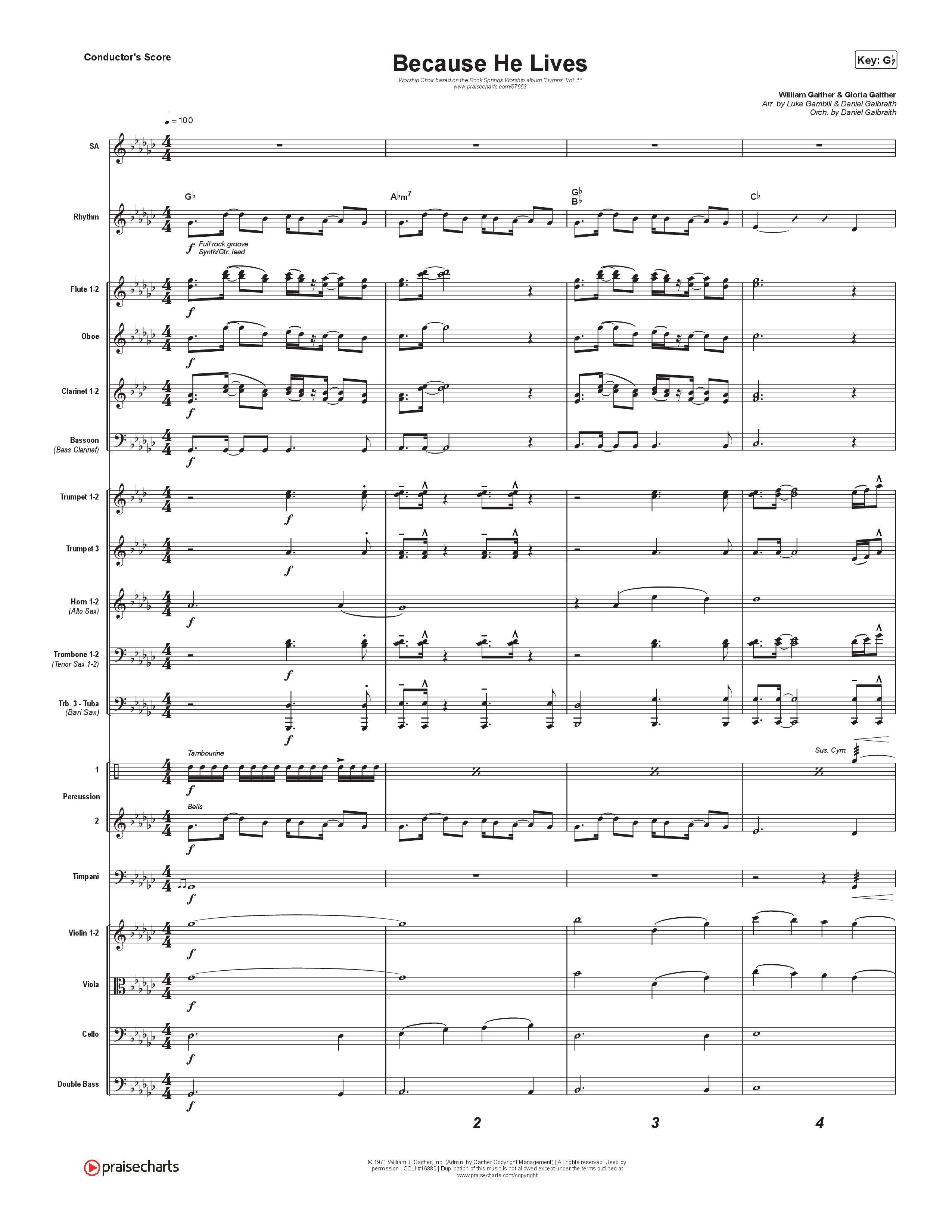 Because He Lives (Worship Choir/SAB) Orchestration (No Vocals) (Rock Springs Worship / Arr. Luke Gambill)