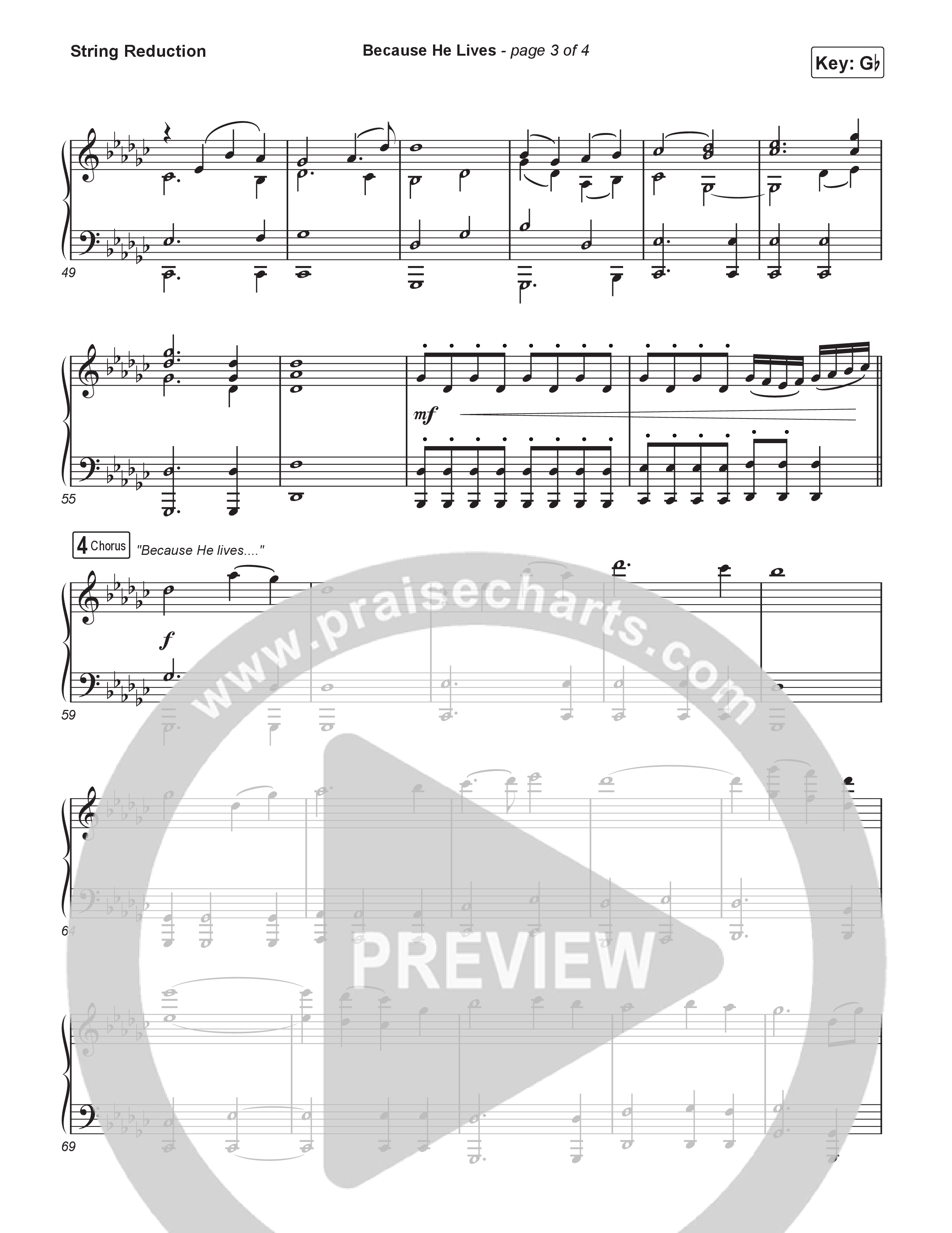 Because He Lives (Worship Choir/SAB) String Reduction (Rock Springs Worship / Arr. Luke Gambill)