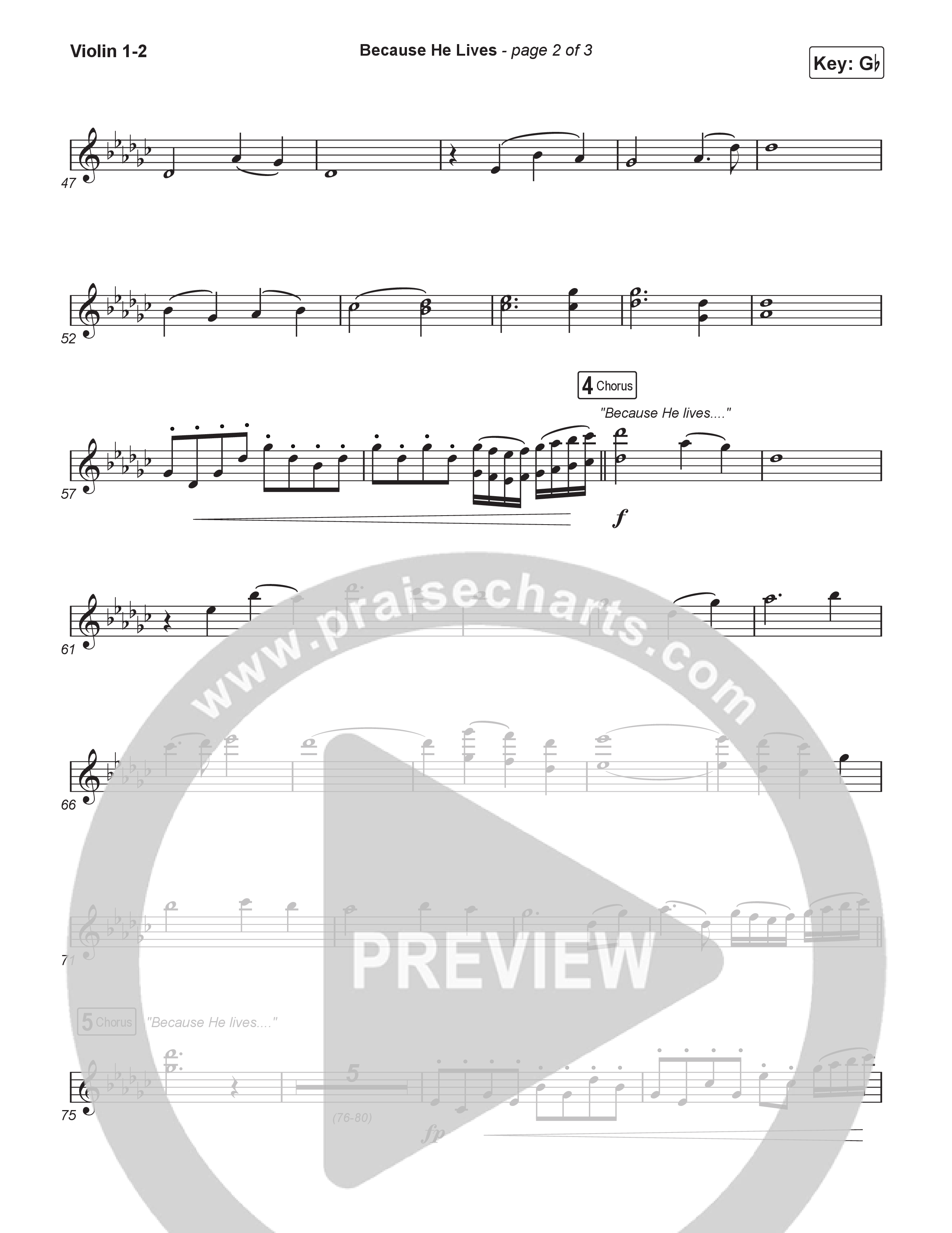 Because He Lives (Worship Choir/SAB) String Pack (Rock Springs Worship / Arr. Luke Gambill)