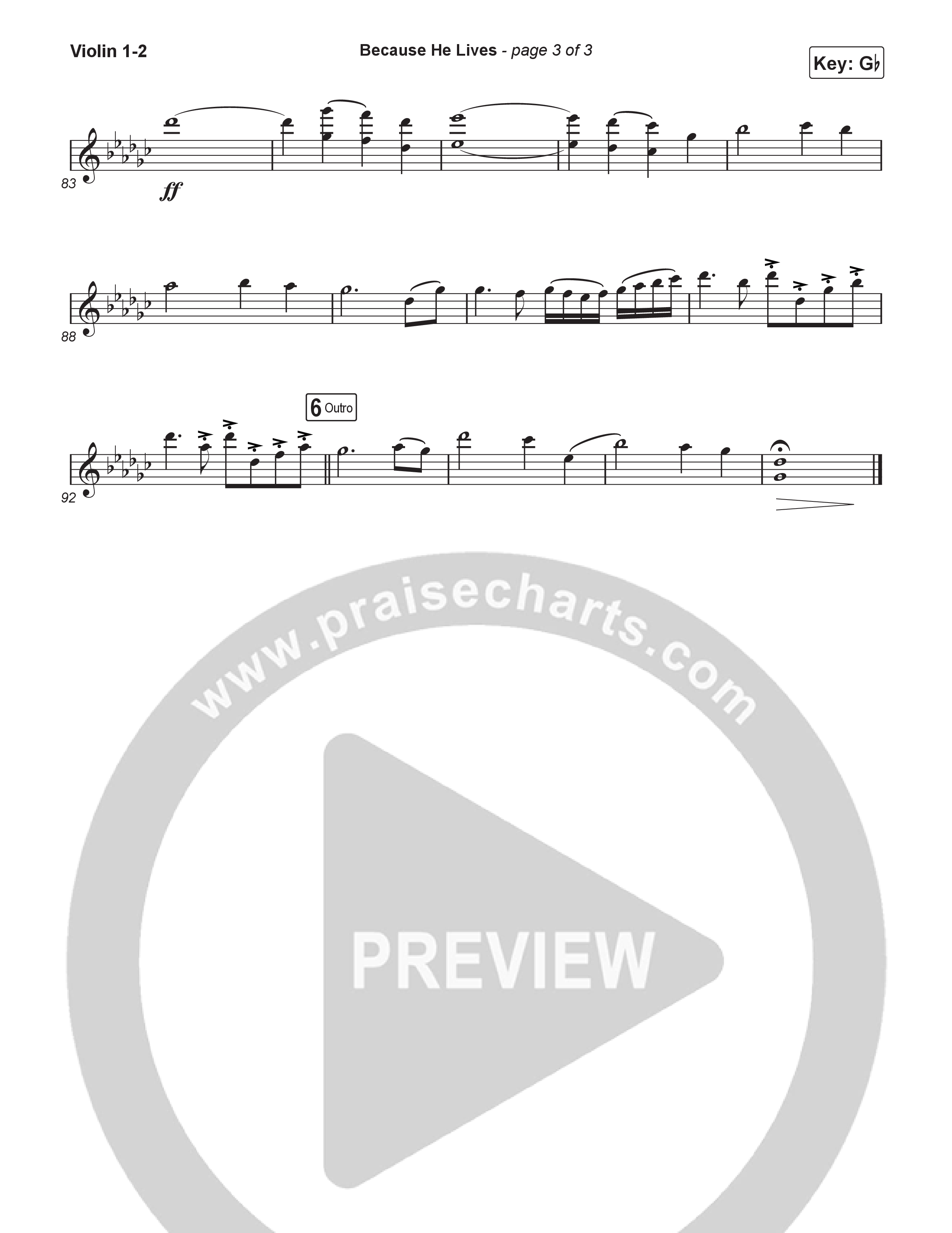 Because He Lives (Worship Choir/SAB) String Pack (Rock Springs Worship / Arr. Luke Gambill)