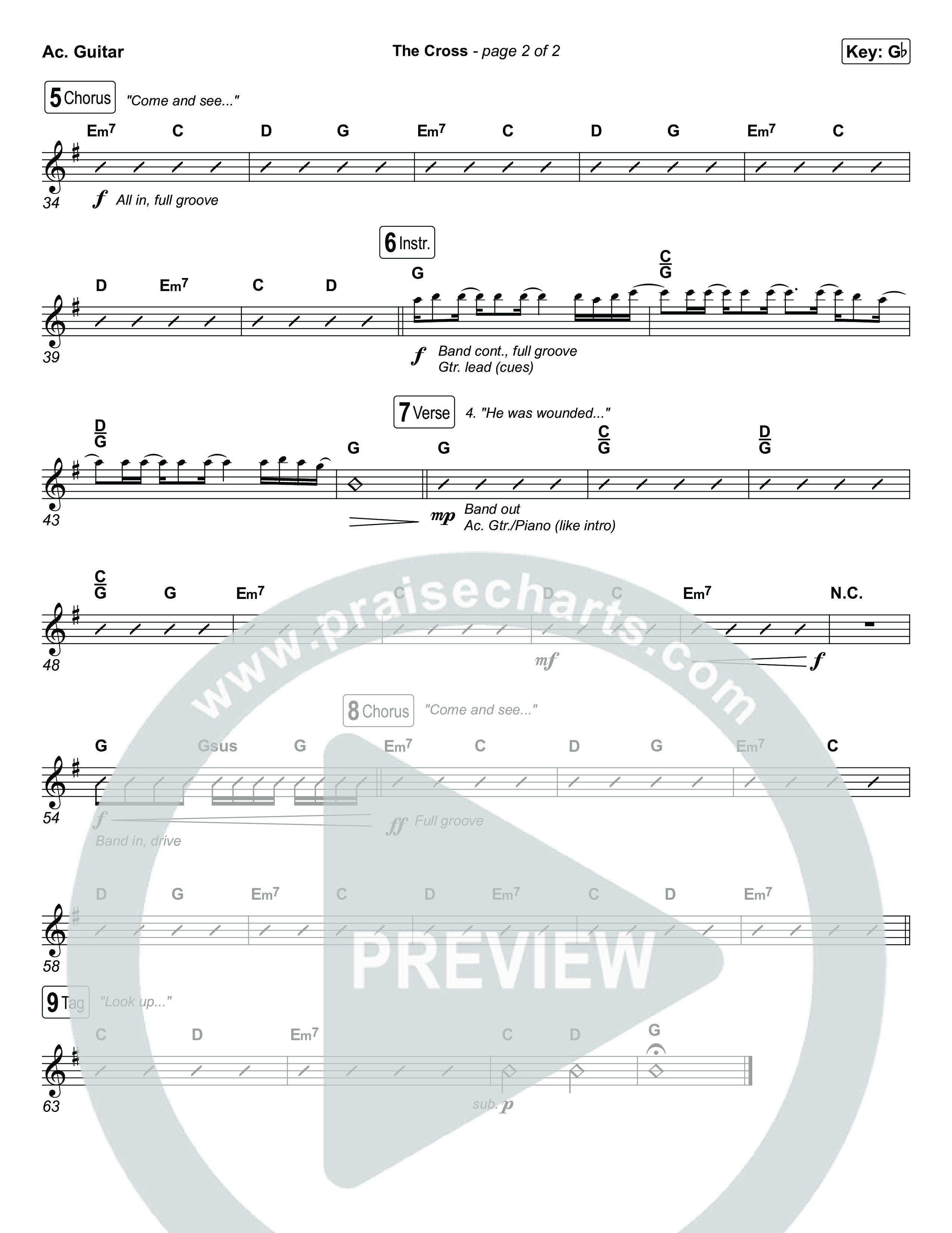 The Cross (Choral Anthem SATB) Acoustic Guitar (Anne Wilson / Chris Tomlin / Arr. Luke Gambill)