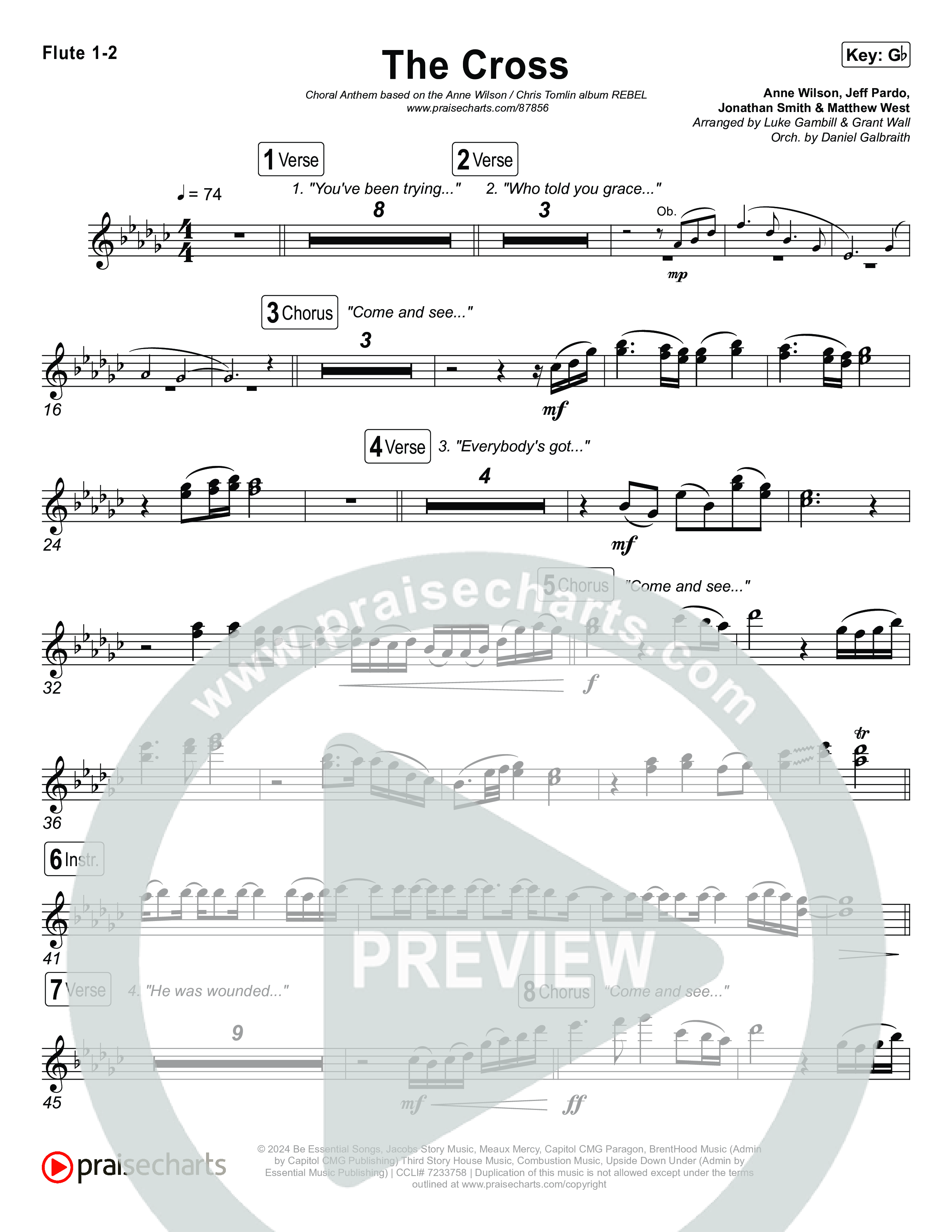 The Cross (Choral Anthem SATB) Wind Pack (Anne Wilson / Chris Tomlin / Arr. Luke Gambill)
